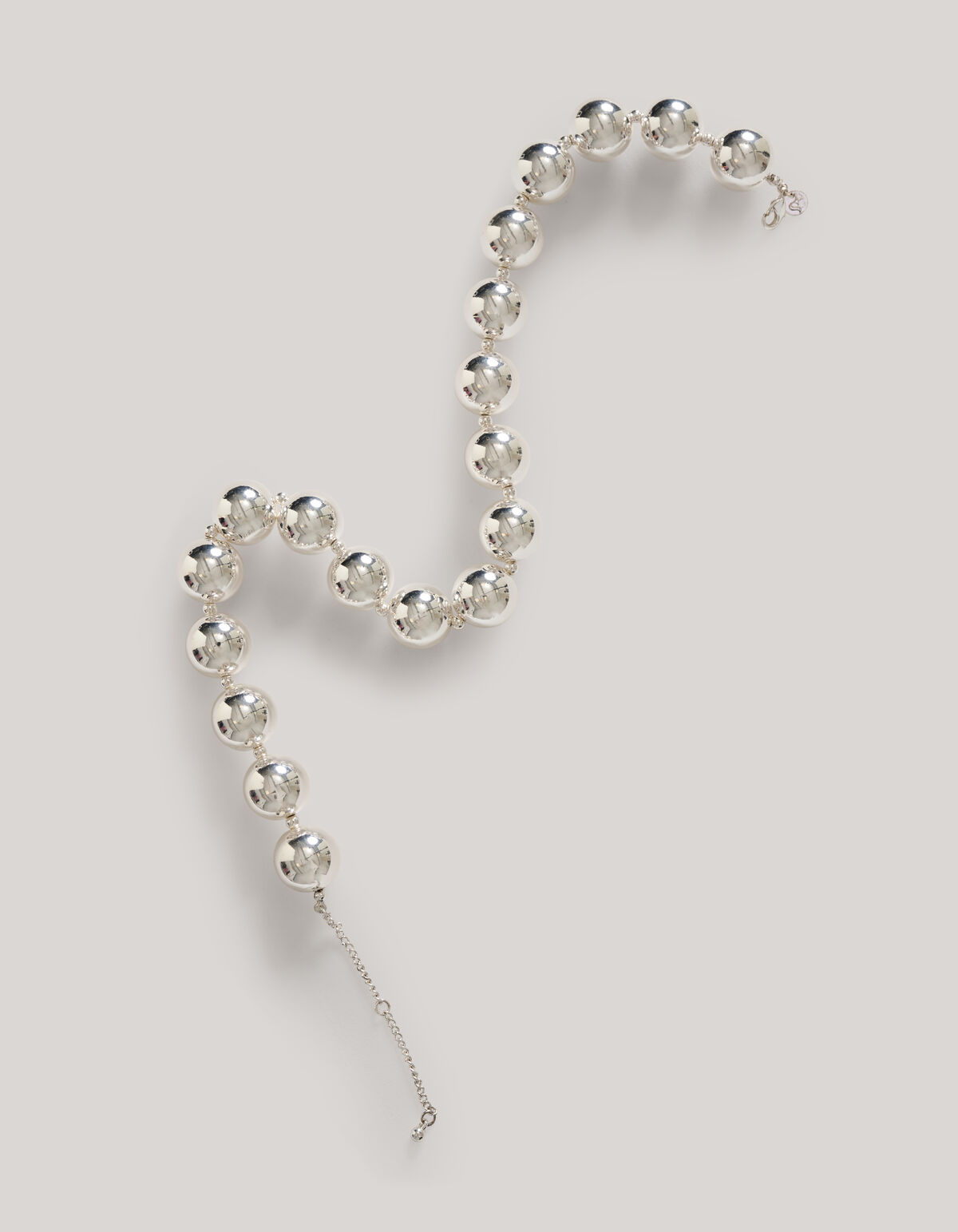 Große Perlen Halskette Silber SHOEBY ACCESSOIRES
