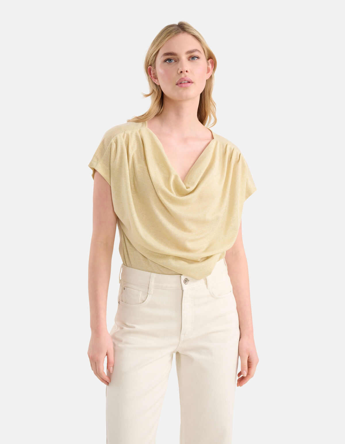 Gedrapeerde Glitter Top Goud SHOEBY WOMEN