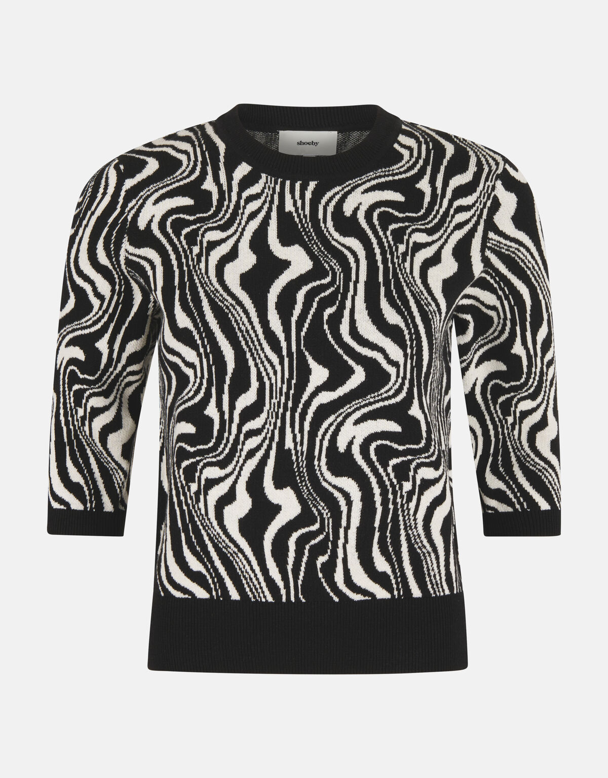 Jacquard Swirl Pullover Schwarz/Weiß SHOEBY WOMEN