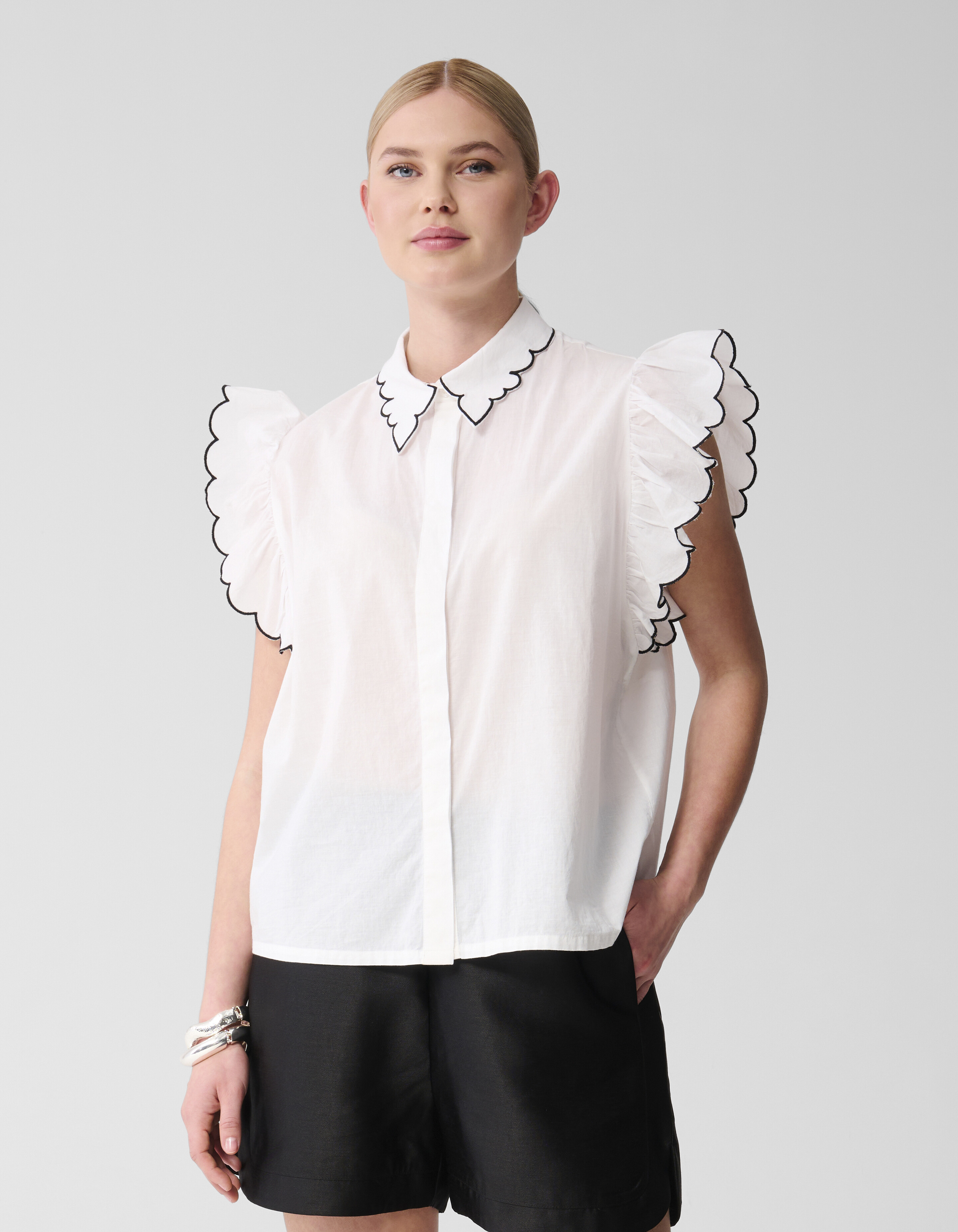 Besticktes Rüschentop Wit SHOEBY WOMEN