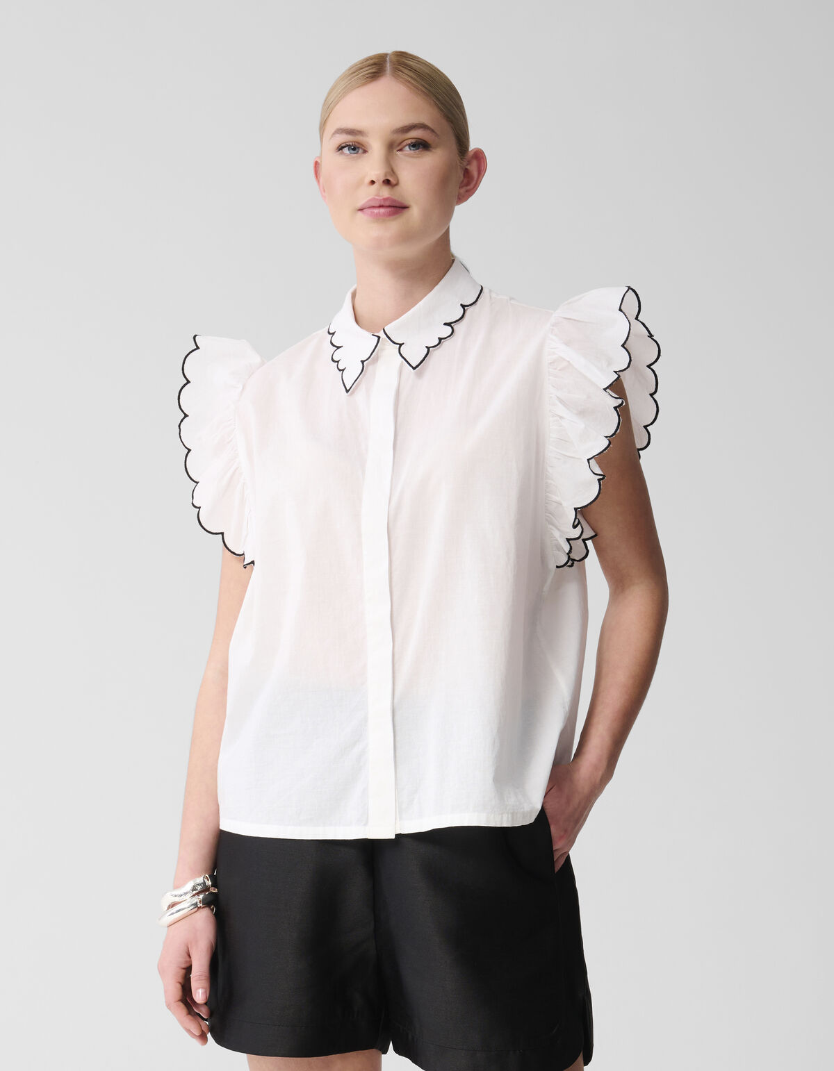 Besticktes Rüschentop Wit SHOEBY WOMEN