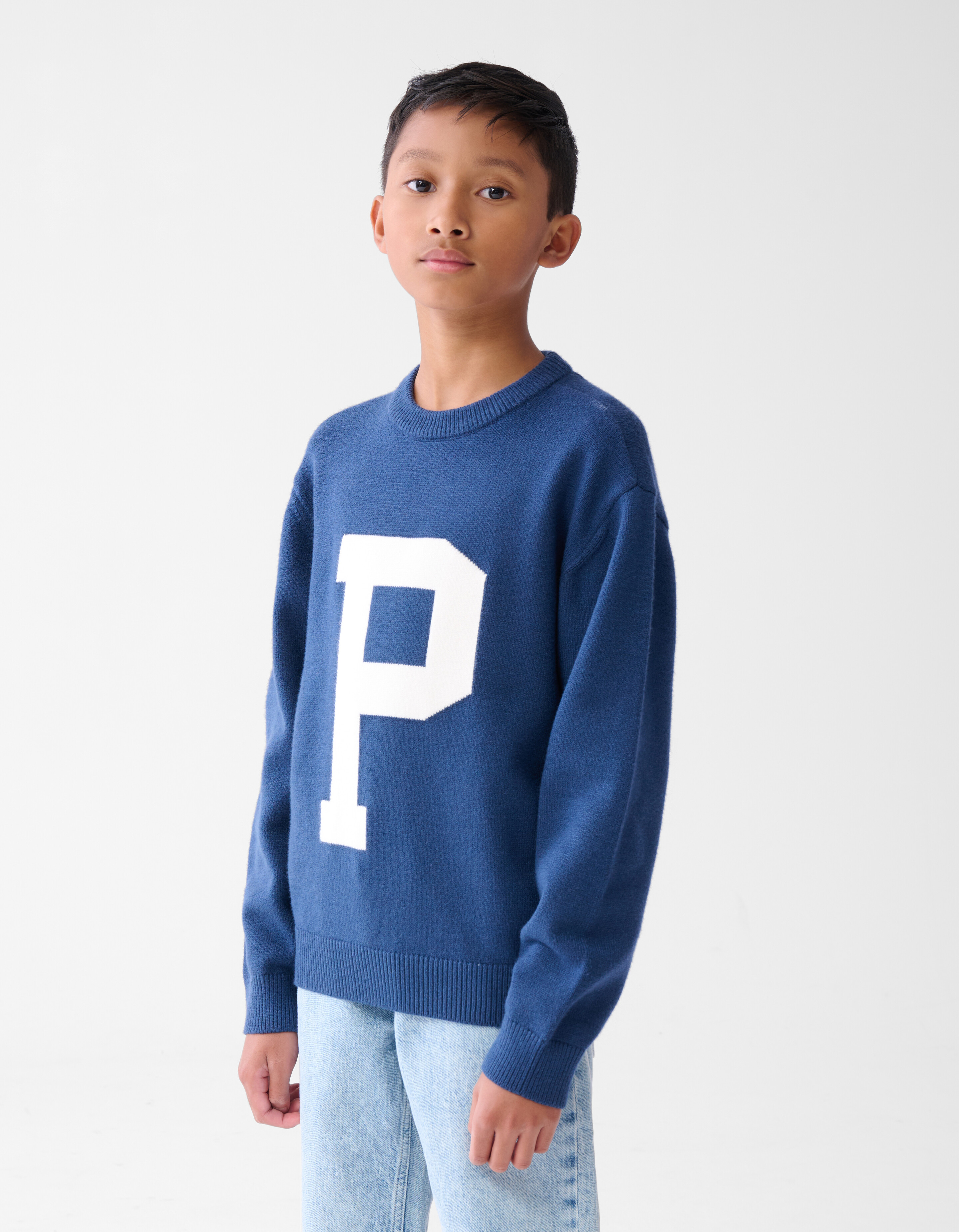 Jacquard Strickpullover Dunkelblau SHOEBY BOYS