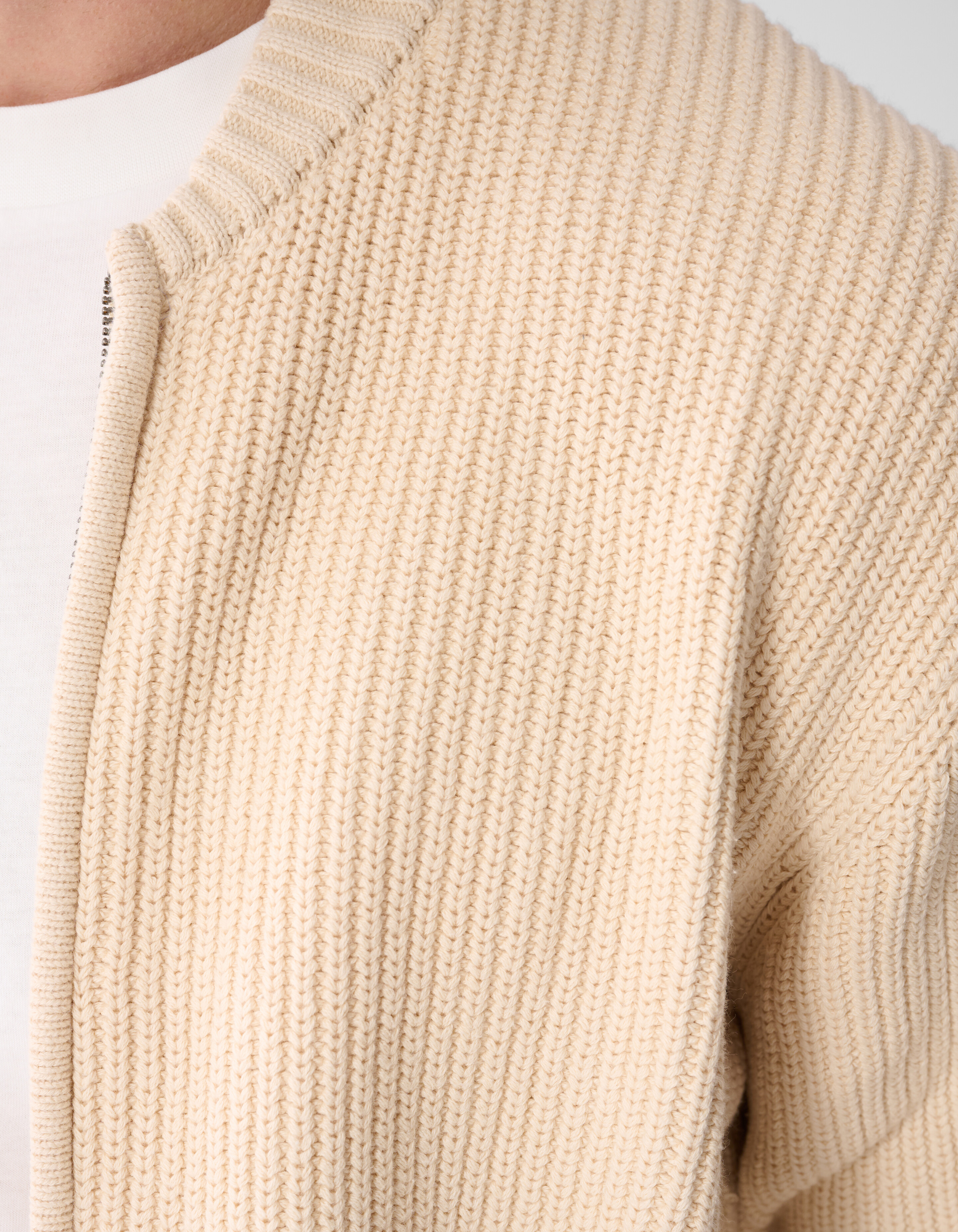 Gestrickte Bomberjacke Sand SHOEBY MEN