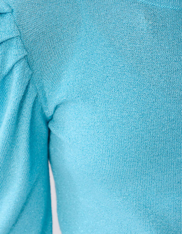 Glitzer Langarmoberteil Blau SHOEBY GIRLS