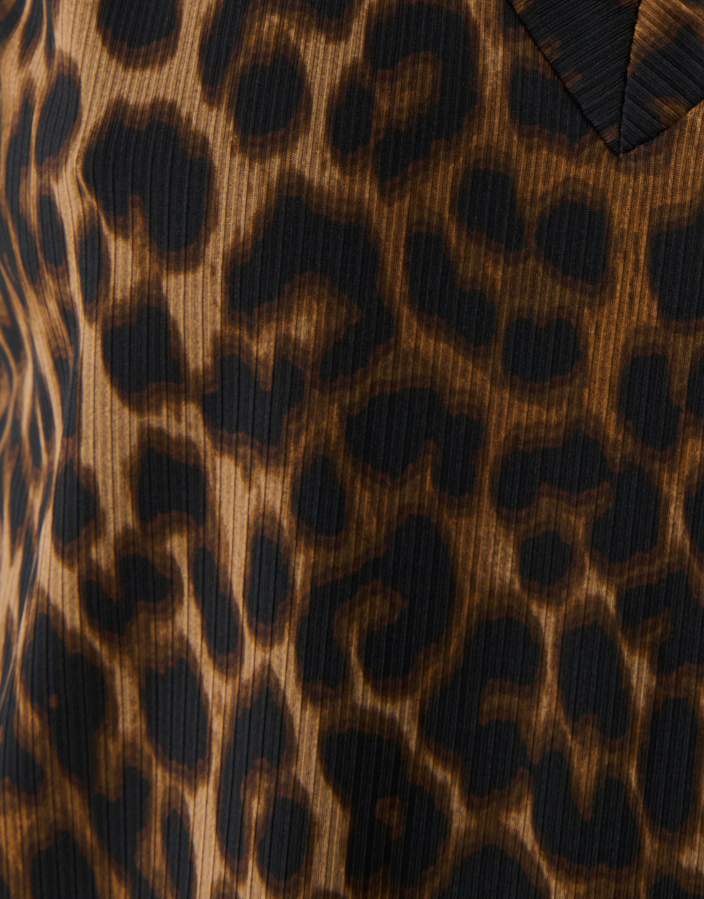 Rippstrick-Leopard-Top Braun SHOEBY WOMEN