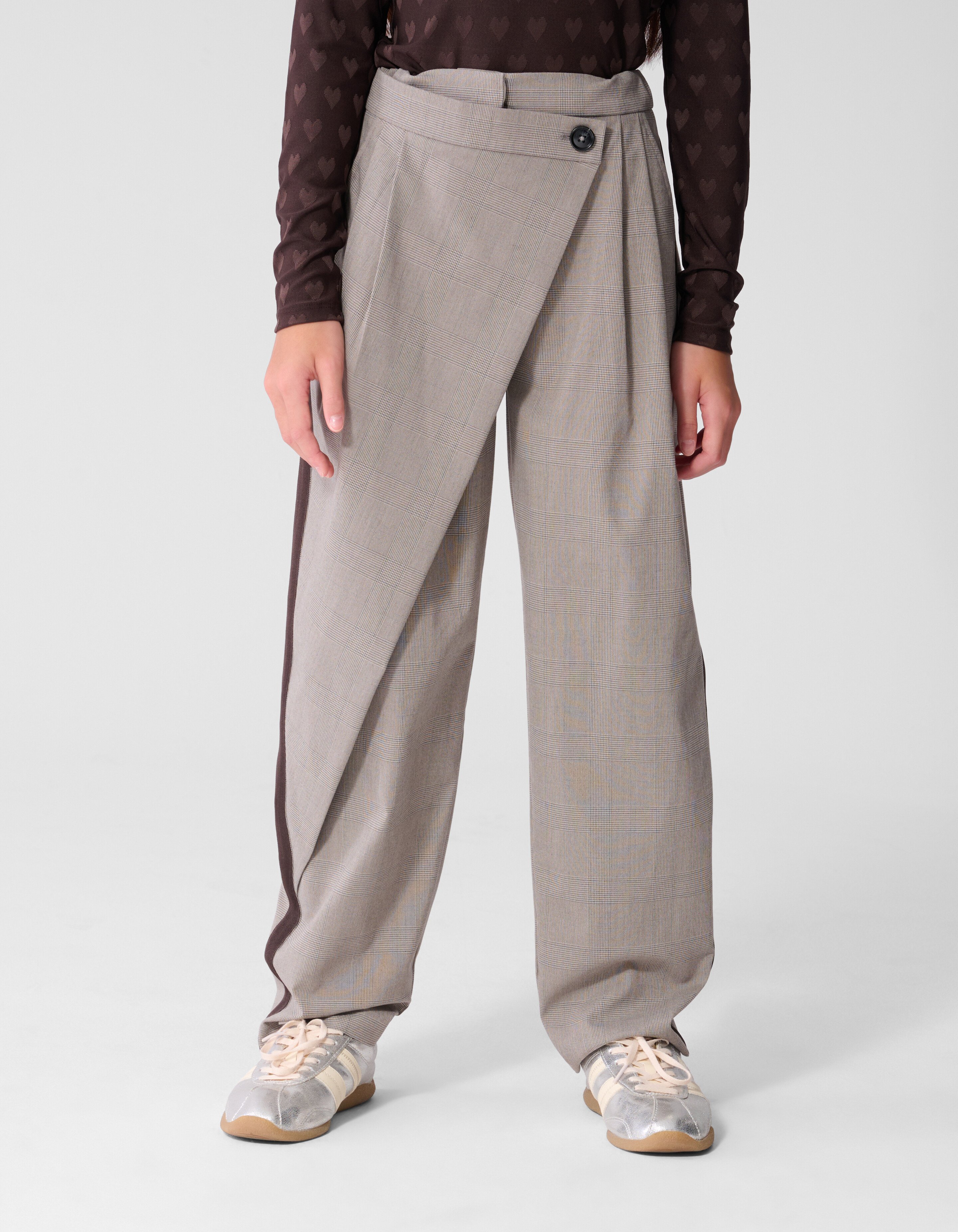 Asymmetrische Karohose Grau SHOEBY GIRLS