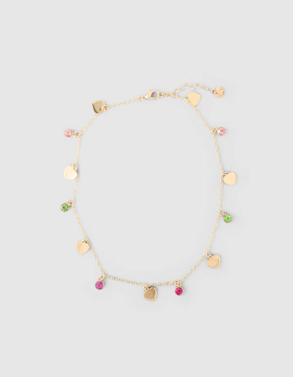 Herzförmige Strass-Halskette, Gold SHOEBY ACCESSOIRES