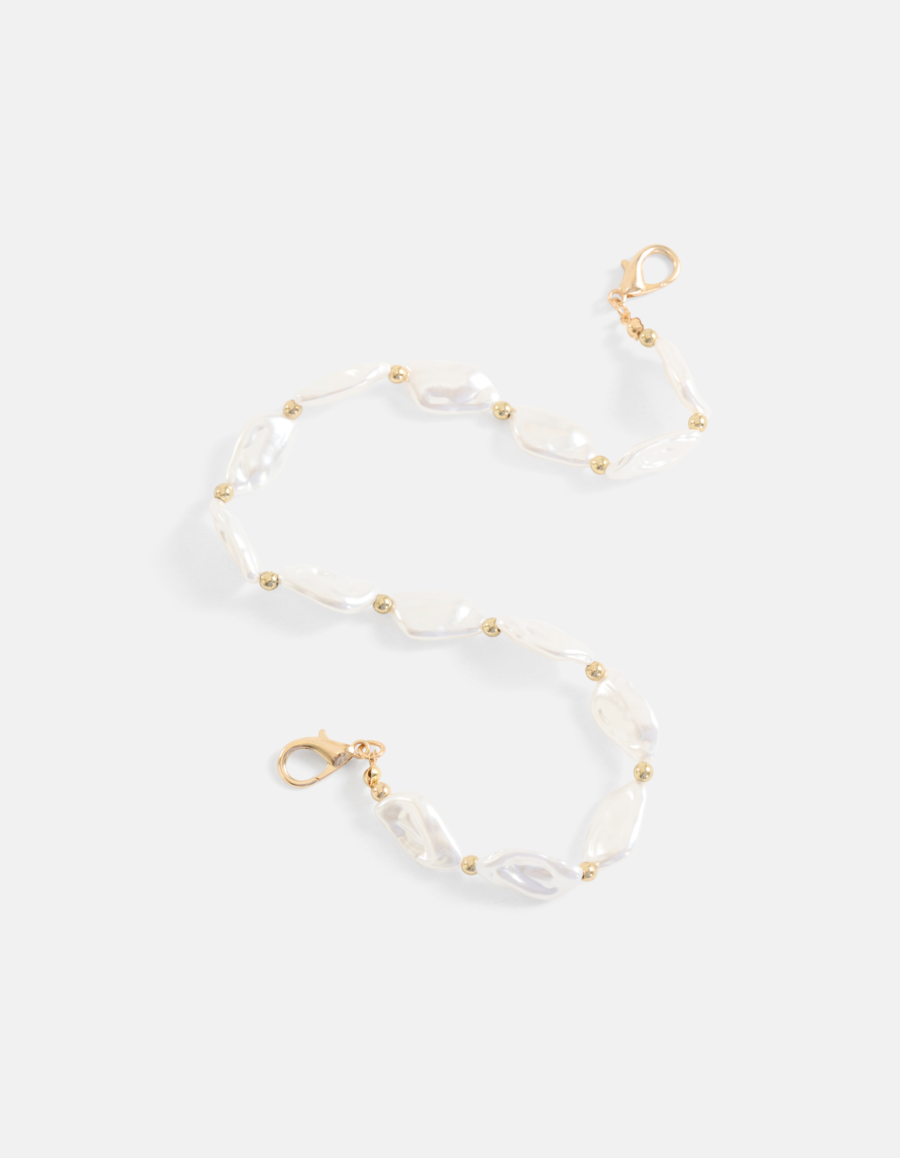 Kurzes Perlentelefonkabel Off White SHOEBY ACCESSOIRES