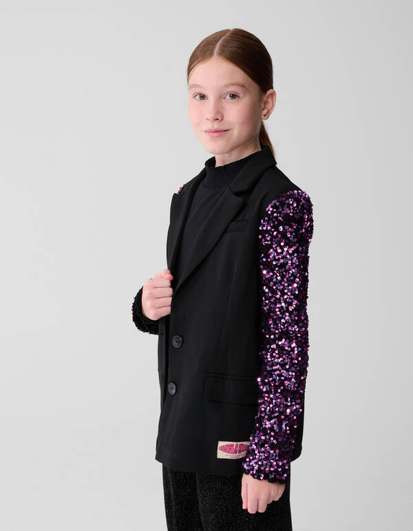 Blazer im Pailletten-Mix Schwarz/Pink SHOEBY GIRLS