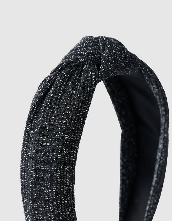 Glitzer-Knopf-Haarband Schwarz SHOEBY ACCESSOIRES