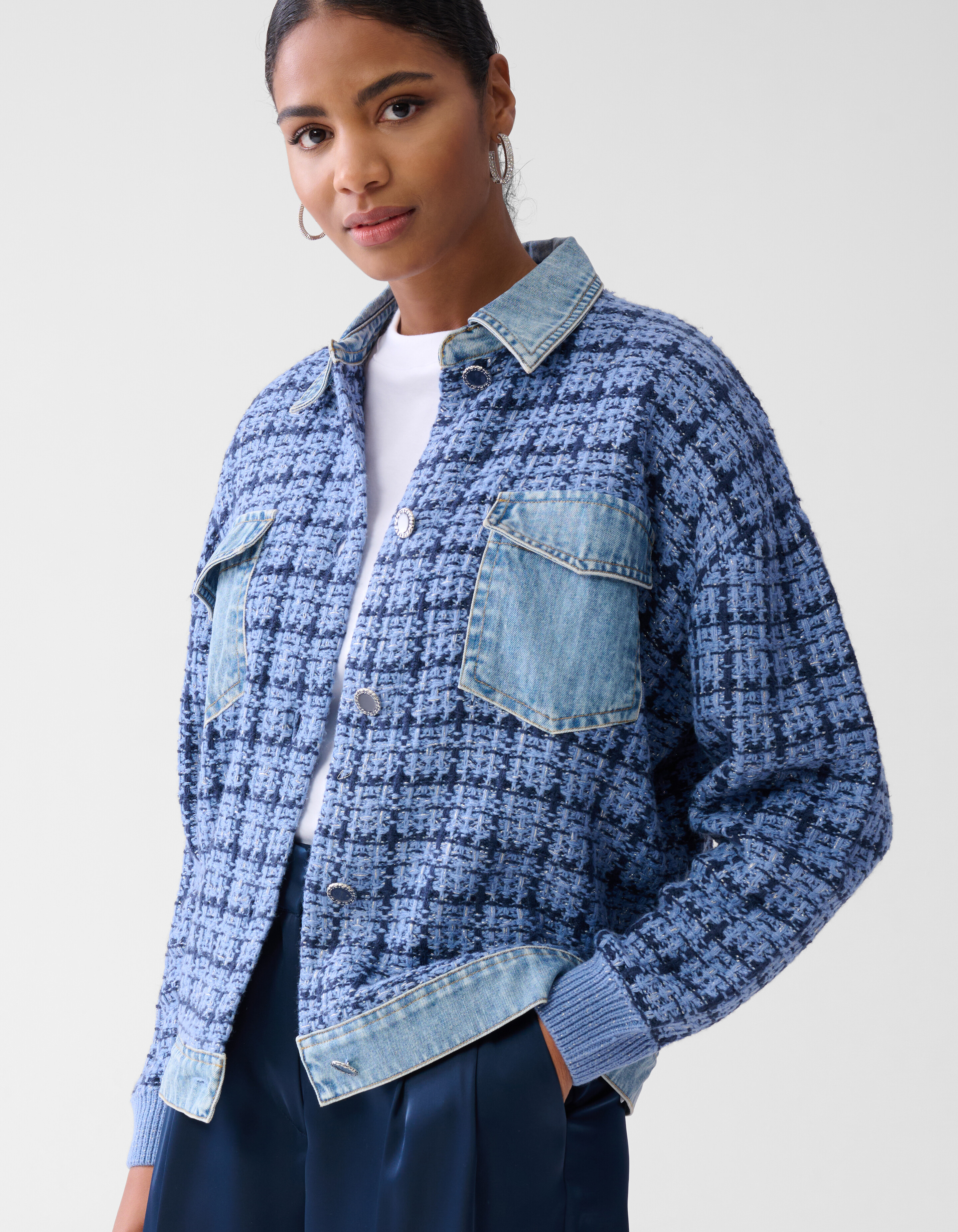 Tweed Mix Jacke Blau SHOEBY WOMEN