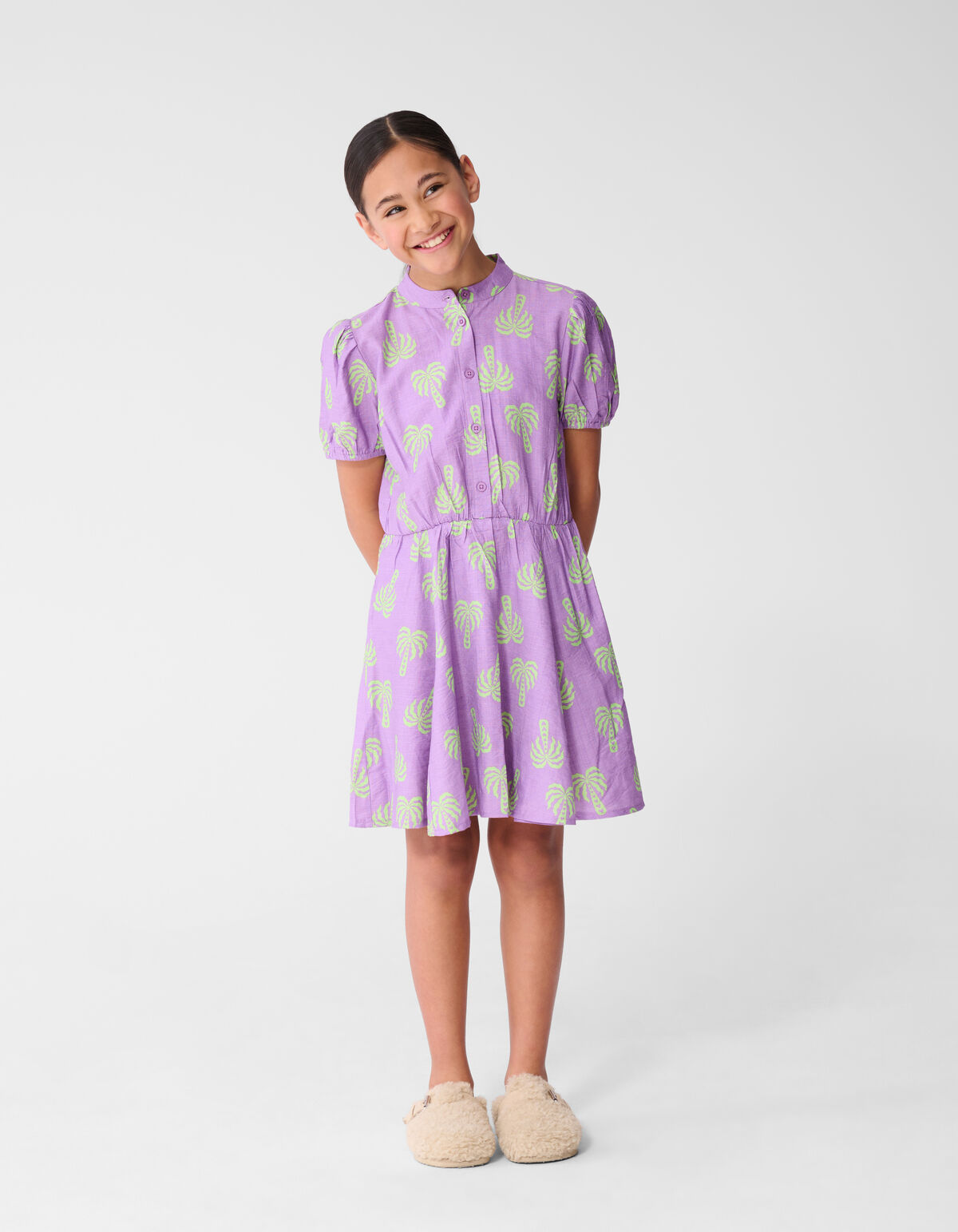 Minikleid mit Palmenmuster, Lila SHOEBY GIRLS