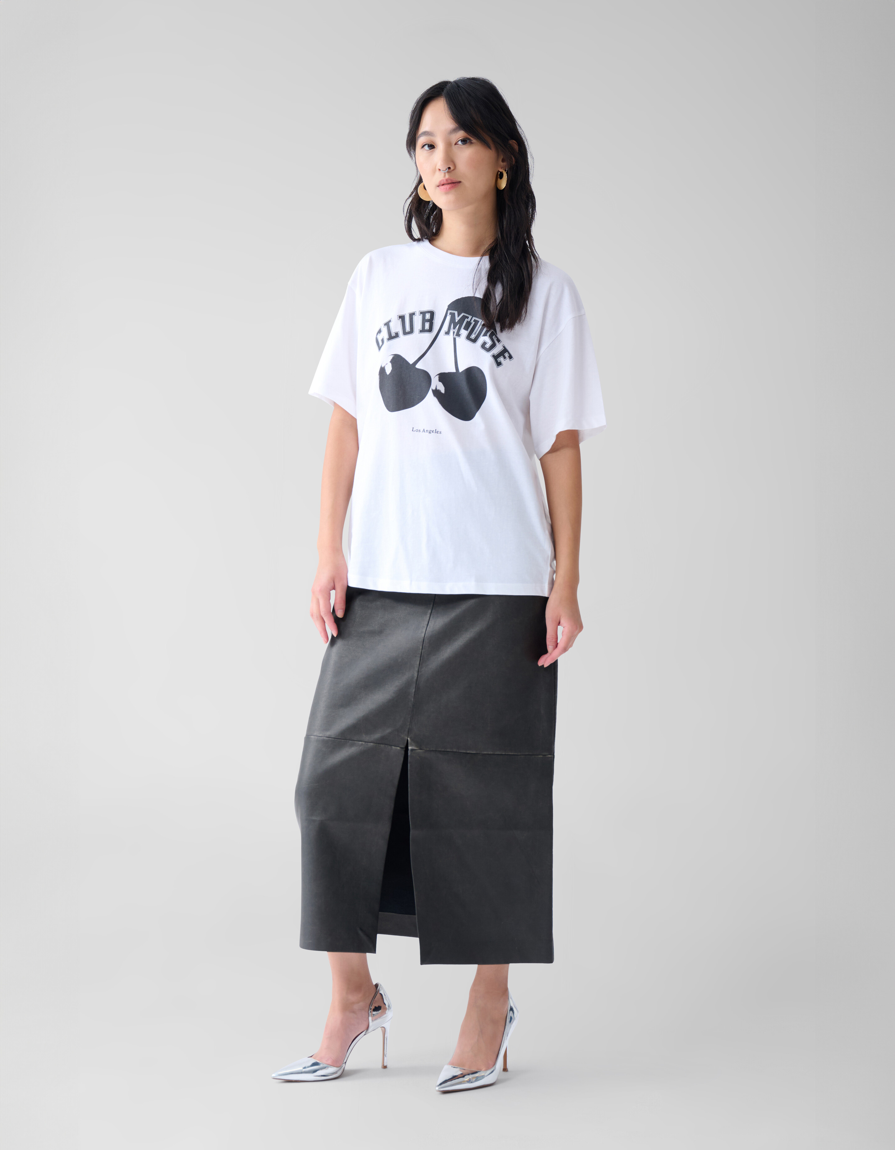 Kirsche Kunstwerk T-shirt Weiß SHOEBY WOMEN