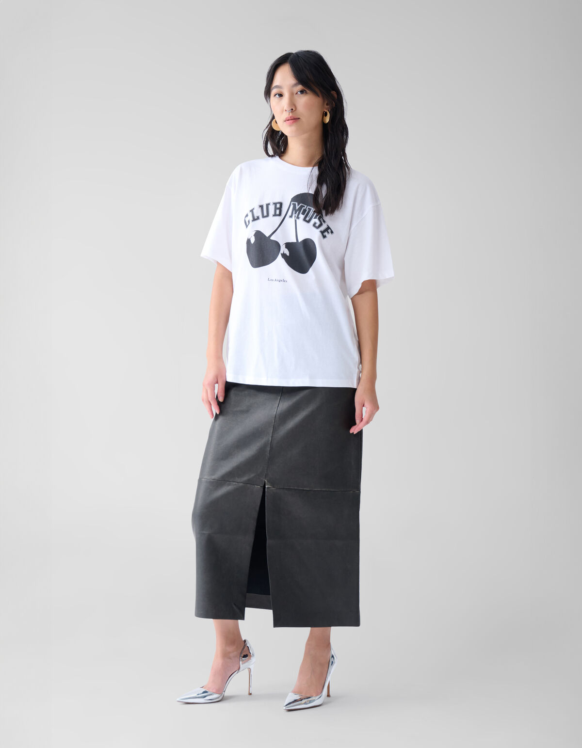 Kirsche Kunstwerk T-shirt Weiß SHOEBY WOMEN