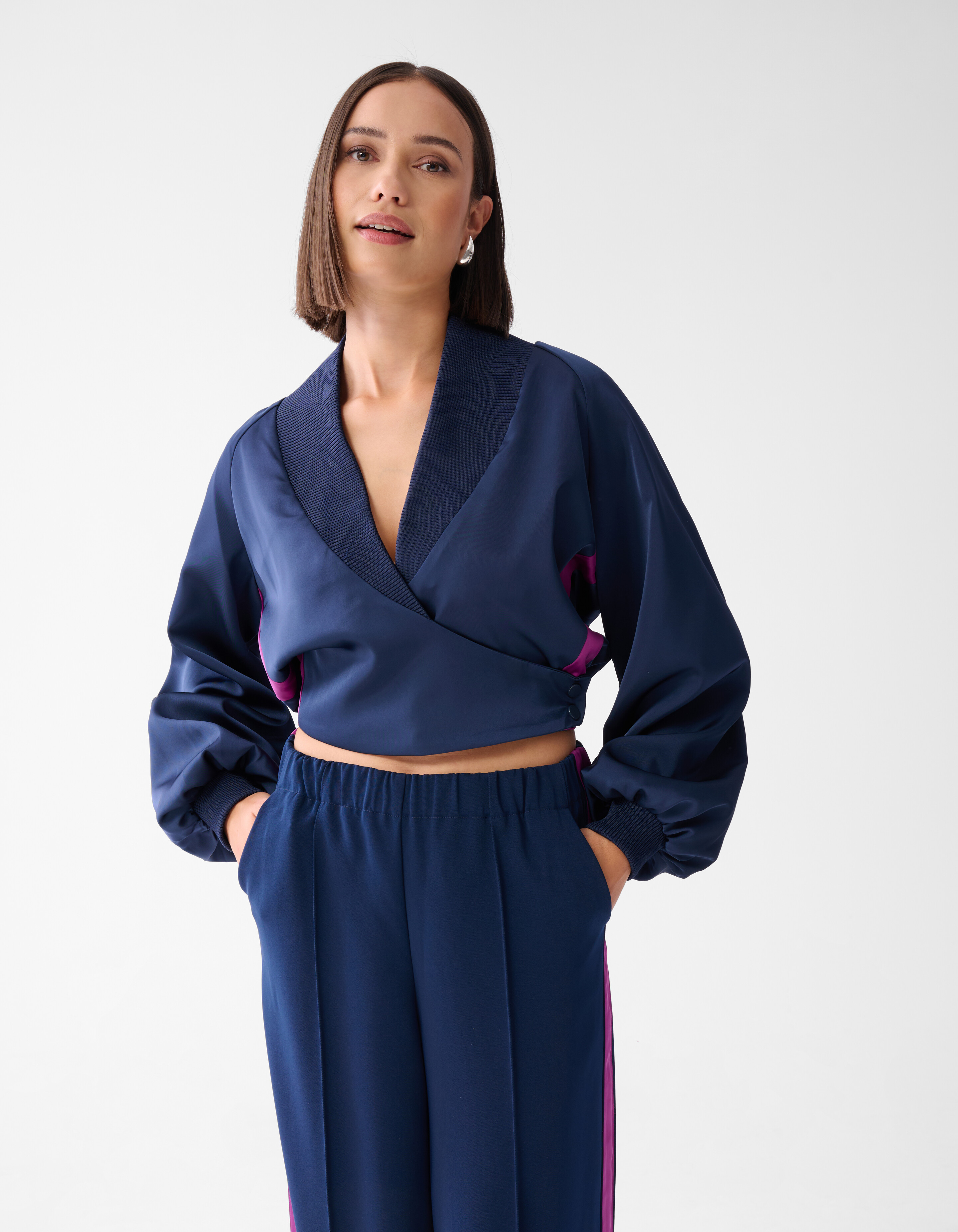 Wickelbluse Dunkelblau SHOEBY WOMEN