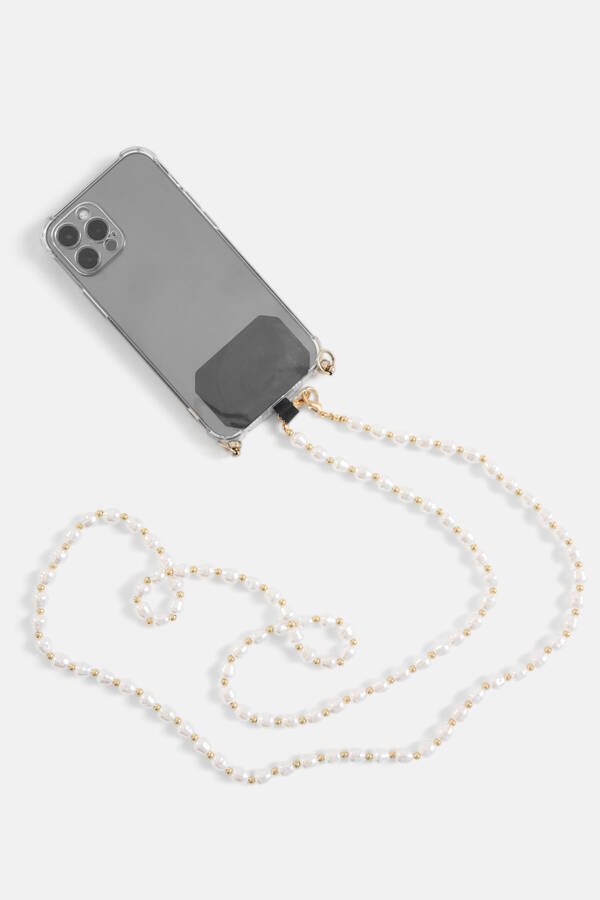 Lange Perle Telefonkabel Off White SHOEBY ACCESSOIRES