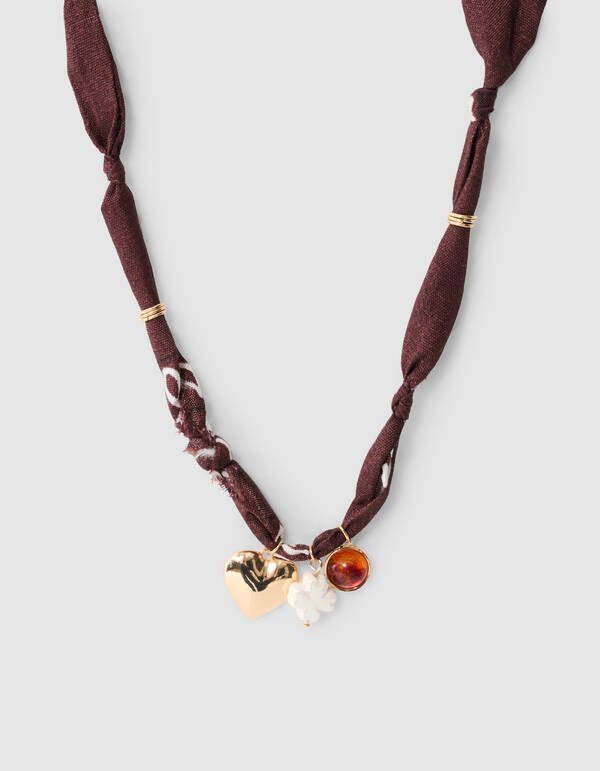 Bandana Charm Halskette Braun SHOEBY ACCESSOIRES
