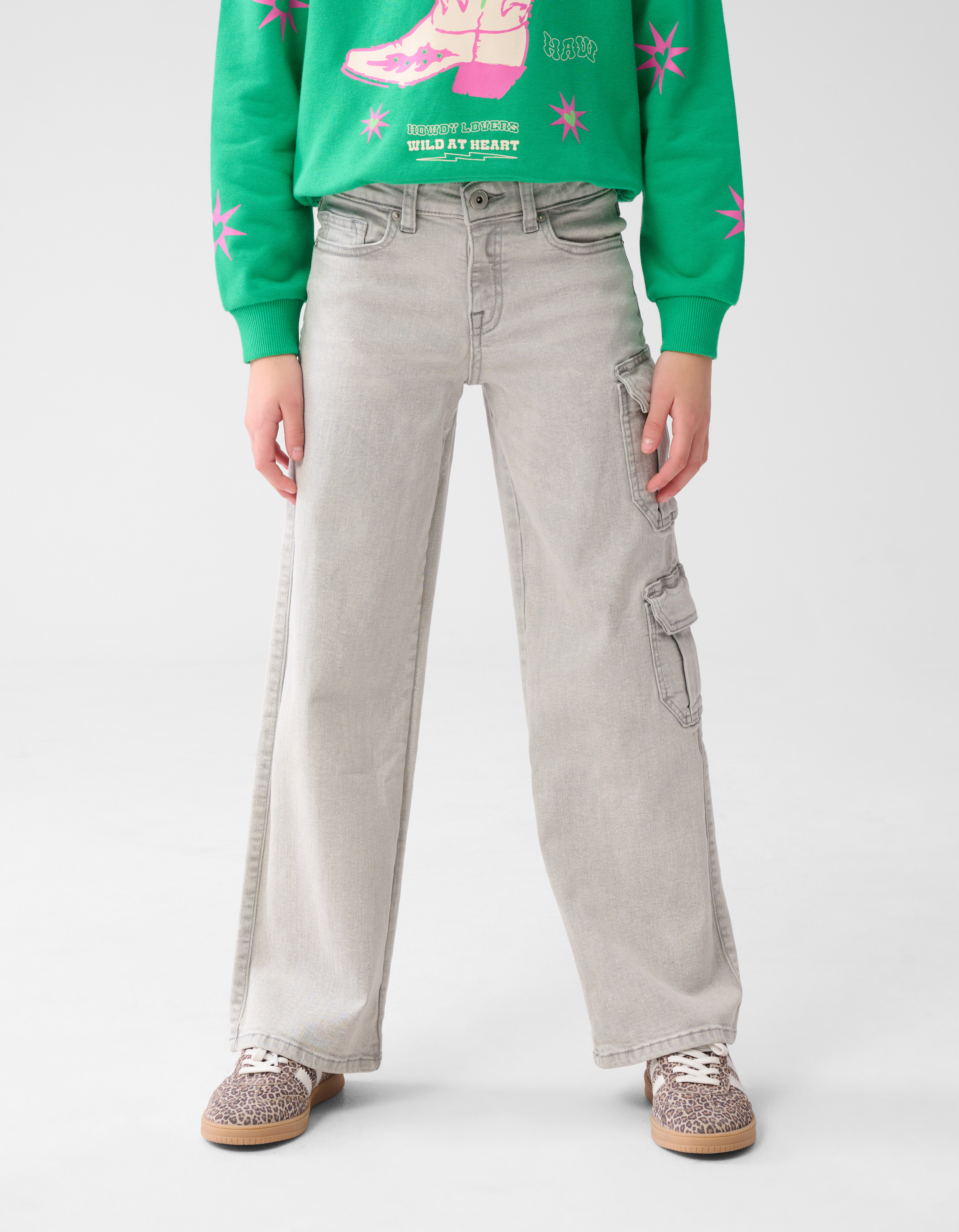 Pocket Straight Fit Jeans Grijs SHOEBY GIRLS
