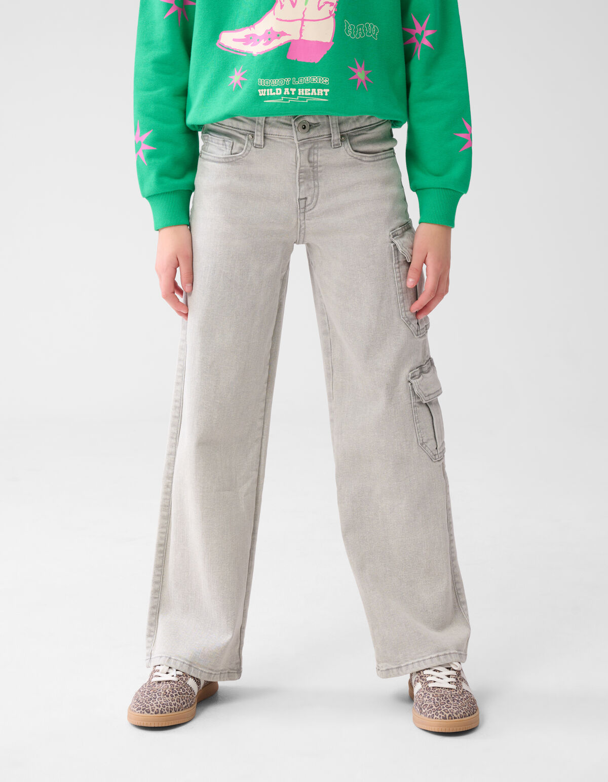 Pocket Straight Fit Jeans Grijs SHOEBY GIRLS