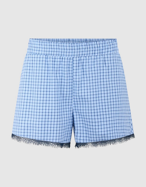 Kanten Rauten Shorts Blau SHOEBY WOMEN