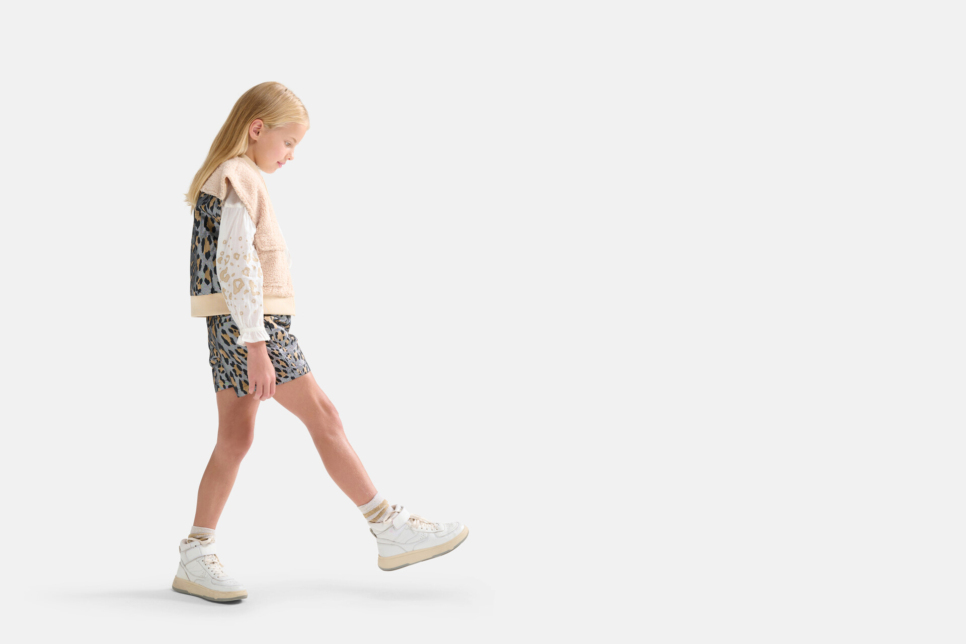 Teddyweste mit Leopardenmuster Off White SHOEBY GIRLS