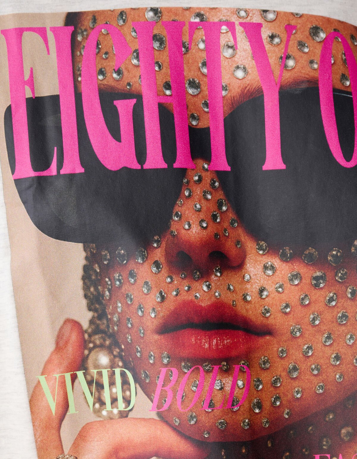 Magazin Artwork T-Shirt Hellgrau SHOEBY WOMEN