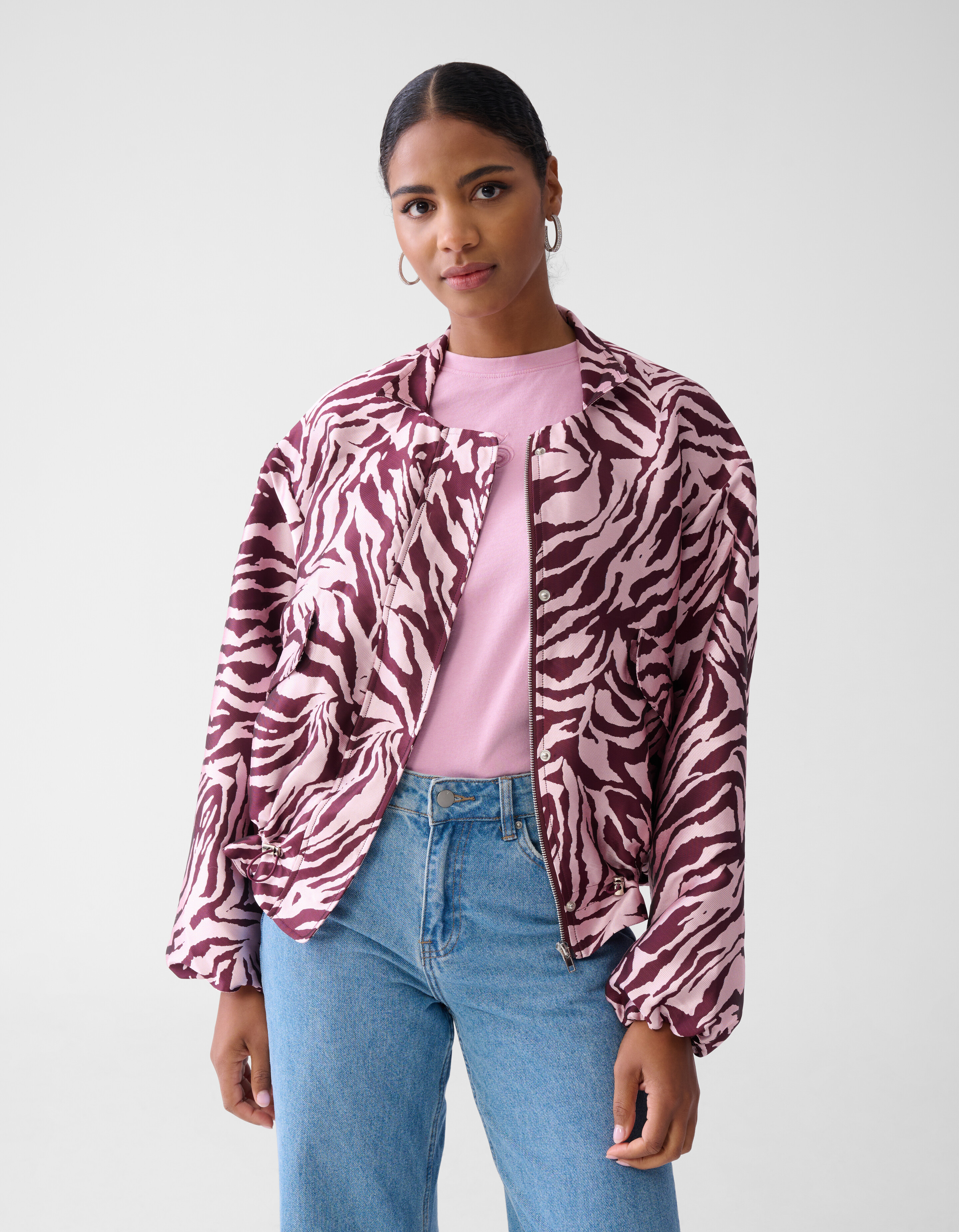 Bedruckter Bomber Dunkelrot SHOEBY WOMEN