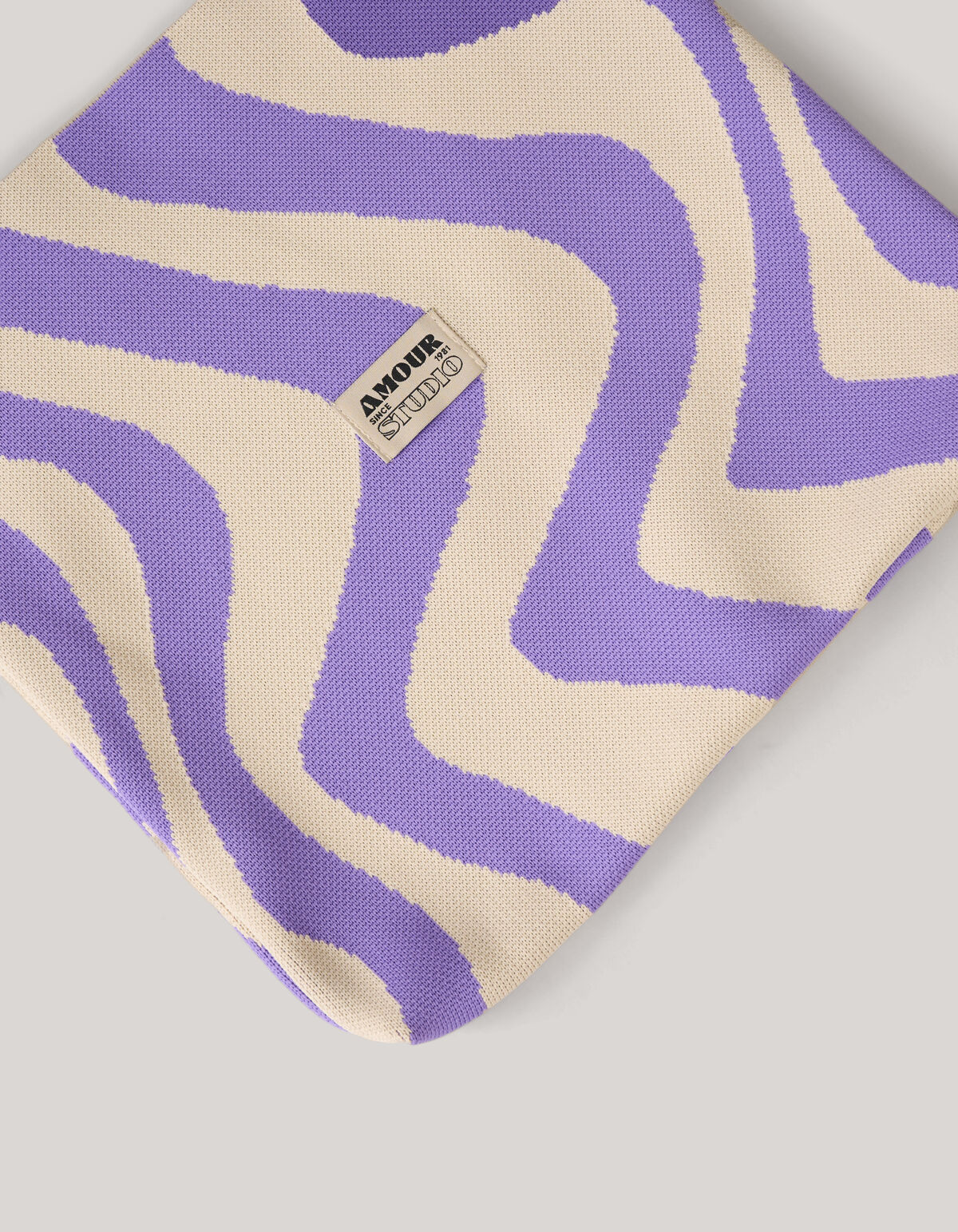 Gestrickte Tasche Lila/Wei&szlig; SHOEBY ACCESSOIRES