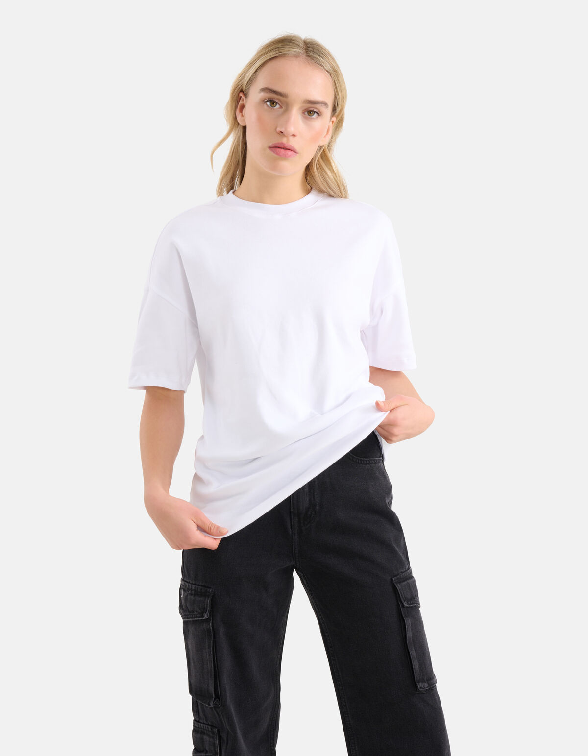 Übergroßes Basic-T-Shirt Wit SHOEBY WOMEN