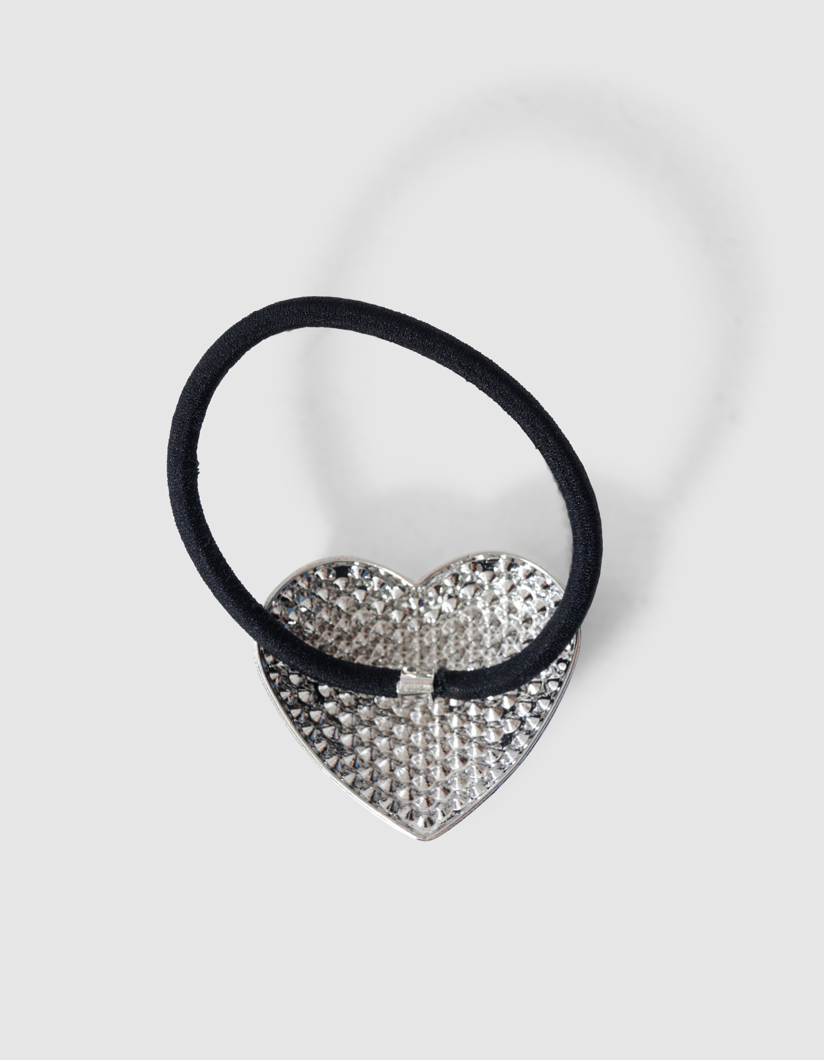 Haargummi Mit Strassherz Silber/Schwarz SHOEBY ACCESSOIRES