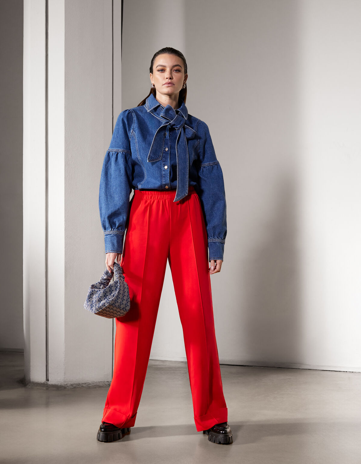 Omslag Wide Leg Broek Rood By Mieke SHOEBY WOMEN