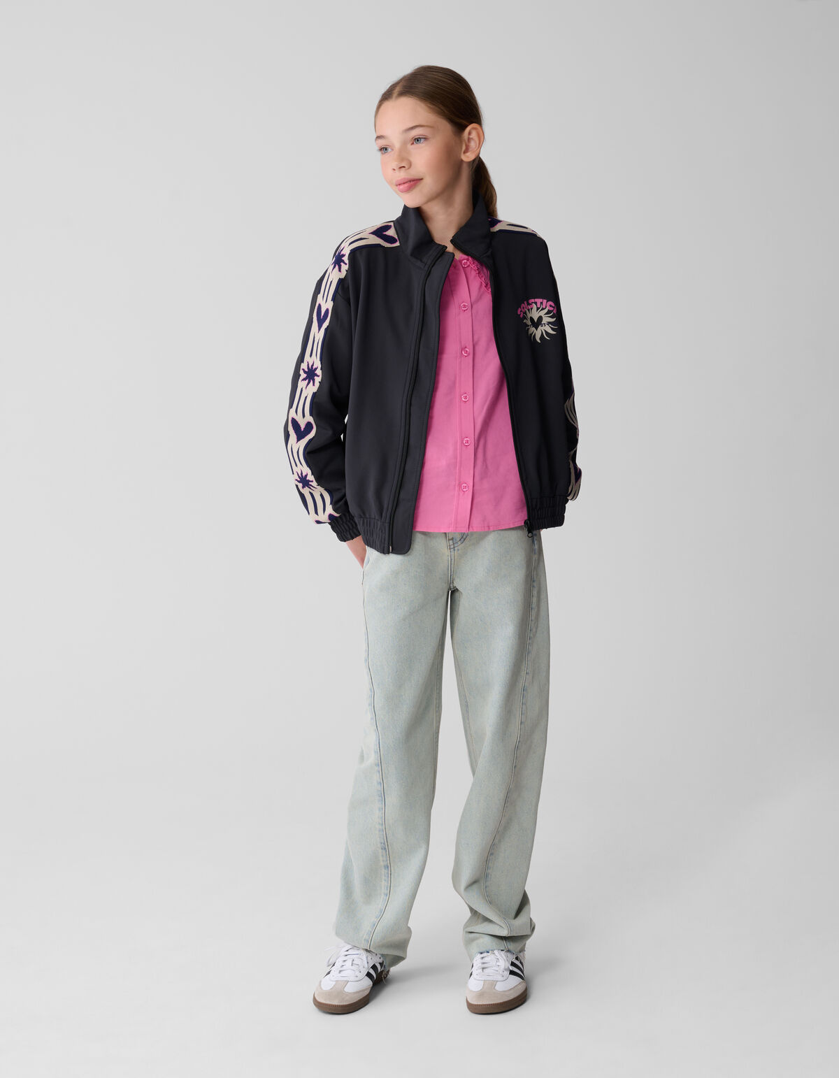 Jacke mit Reißverschluss und Herzband in Dunkelgra SHOEBY GIRLS