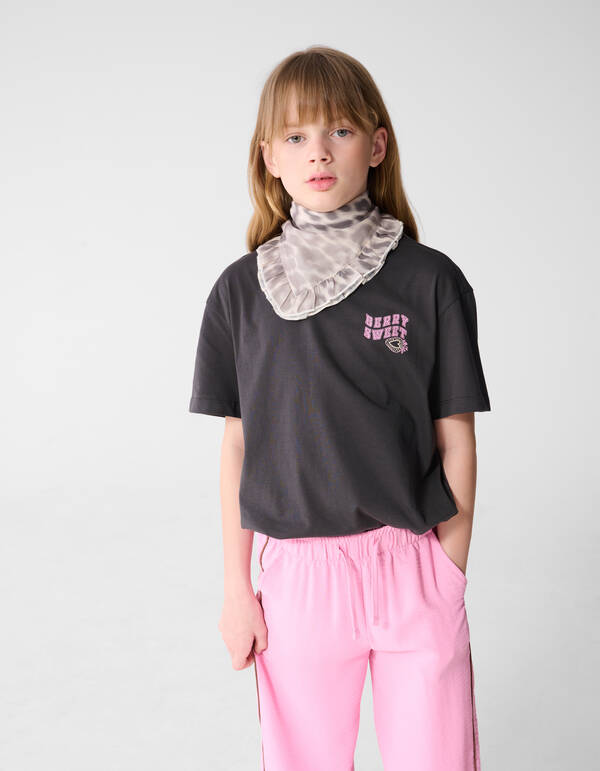 Erdbeer-Kunst T-Shirt Dunkelgrau SHOEBY GIRLS