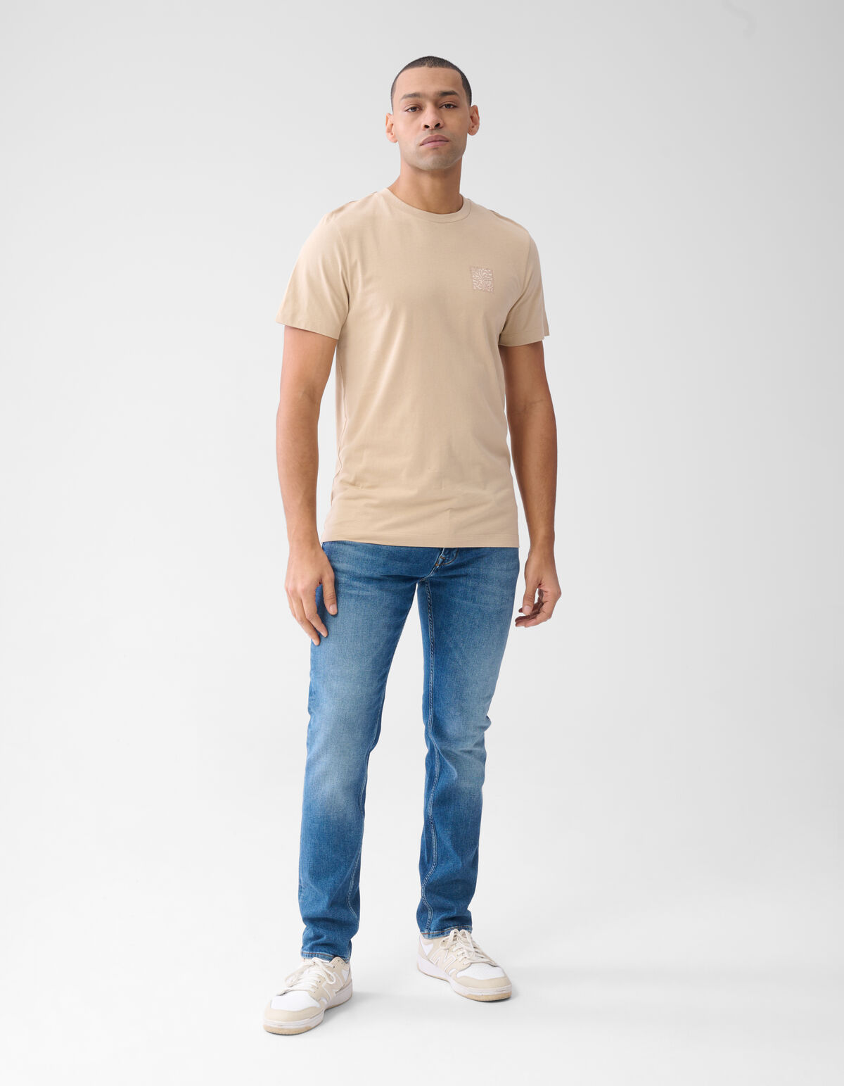 Blumenblock-T-Shirt Sand SHOEBY MEN