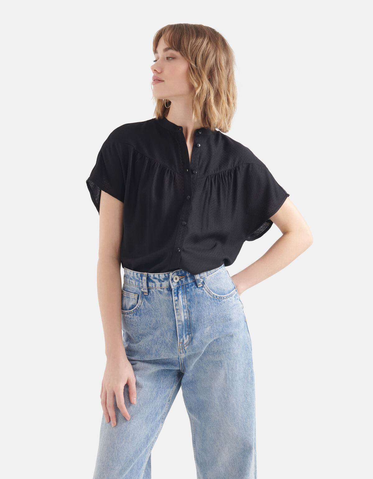 Relaxed Fit Top Schwarz SHOEBY WOMEN