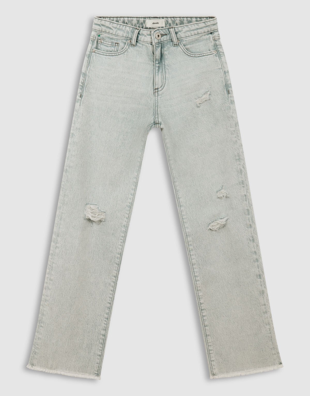 Destroy Straight Fit Jeans Hellgrau SHOEBY GIRLS