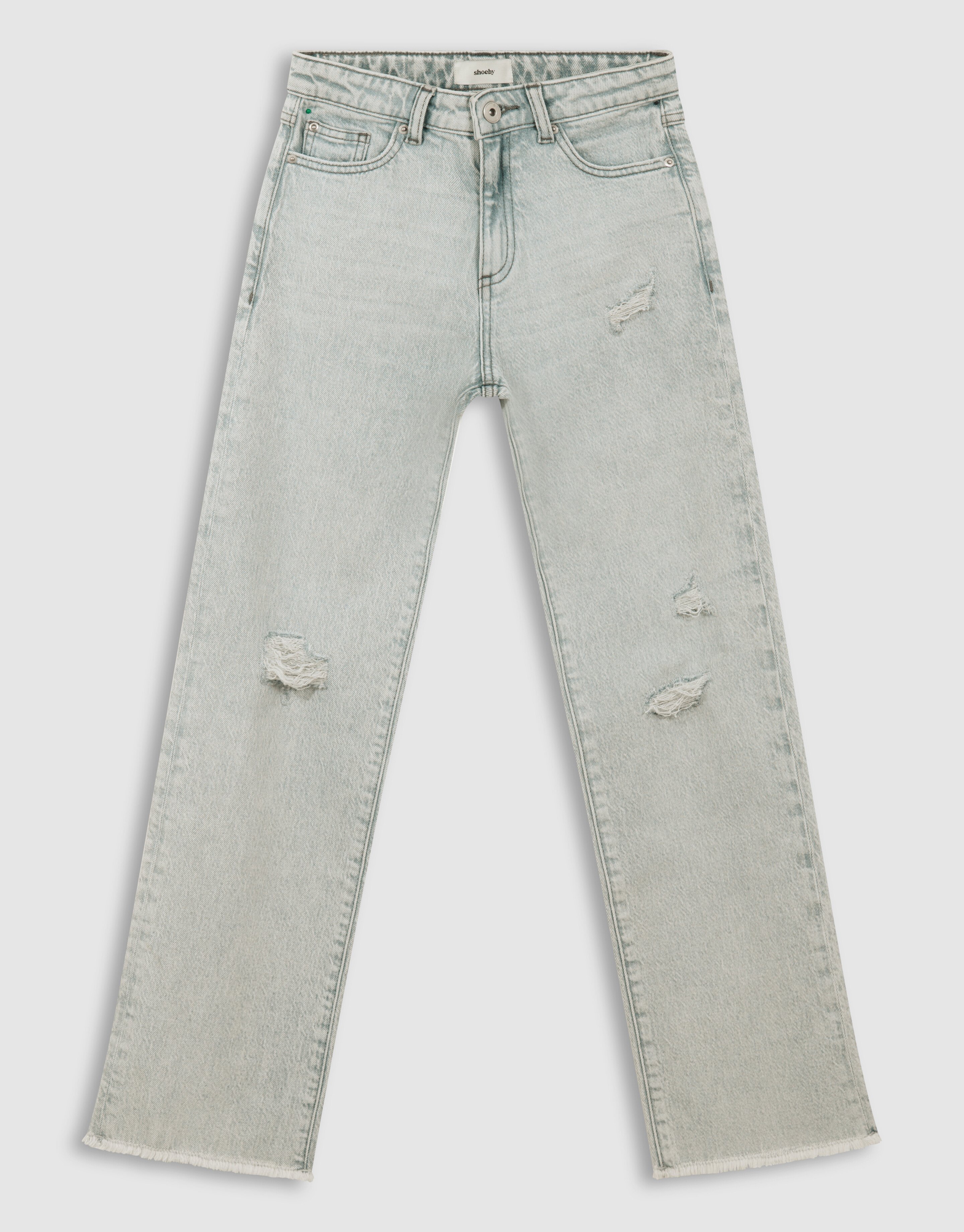 Destroy Straight Fit Jeans Hellgrau SHOEBY GIRLS