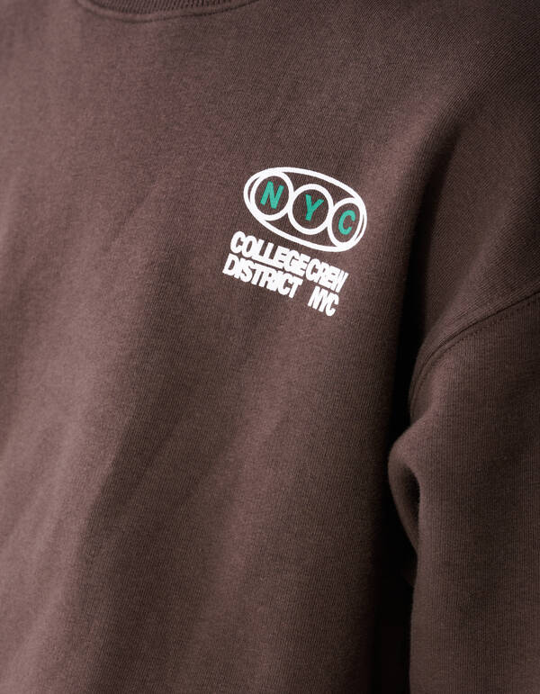 College Artwork Sweater Dunkelbraun SHOEBY BOYS