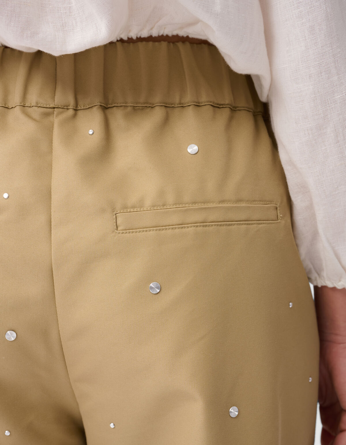 Studs Wide Leg Trousers Sand SHOEBY WOMEN