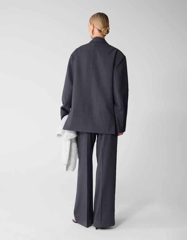 Oversized Karo-Blazer Dunkelgrau SHOEBY WOMEN