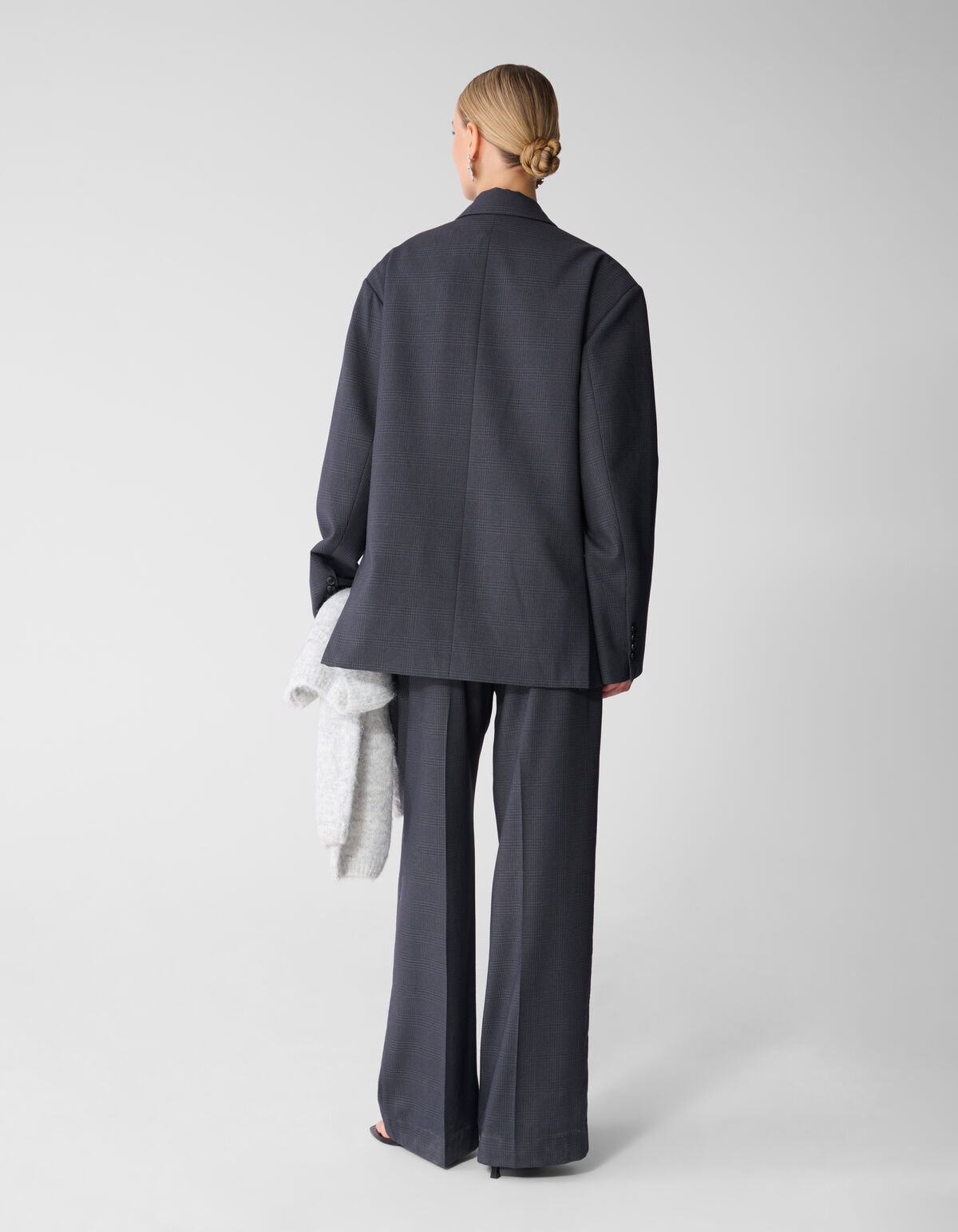 Oversized Karo-Blazer Dunkelgrau SHOEBY WOMEN