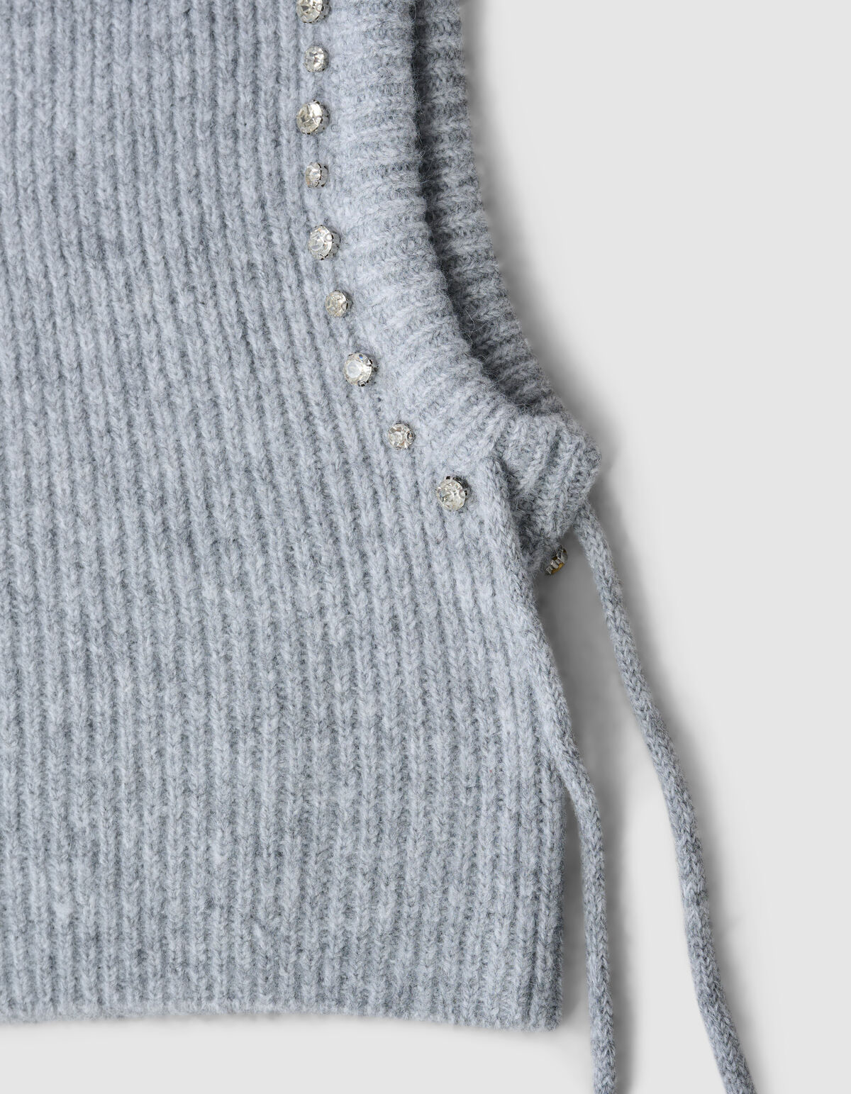 Balaclava-Mütze mit Strasssteinen, Hellgrau SHOEBY ACCESSOIRES