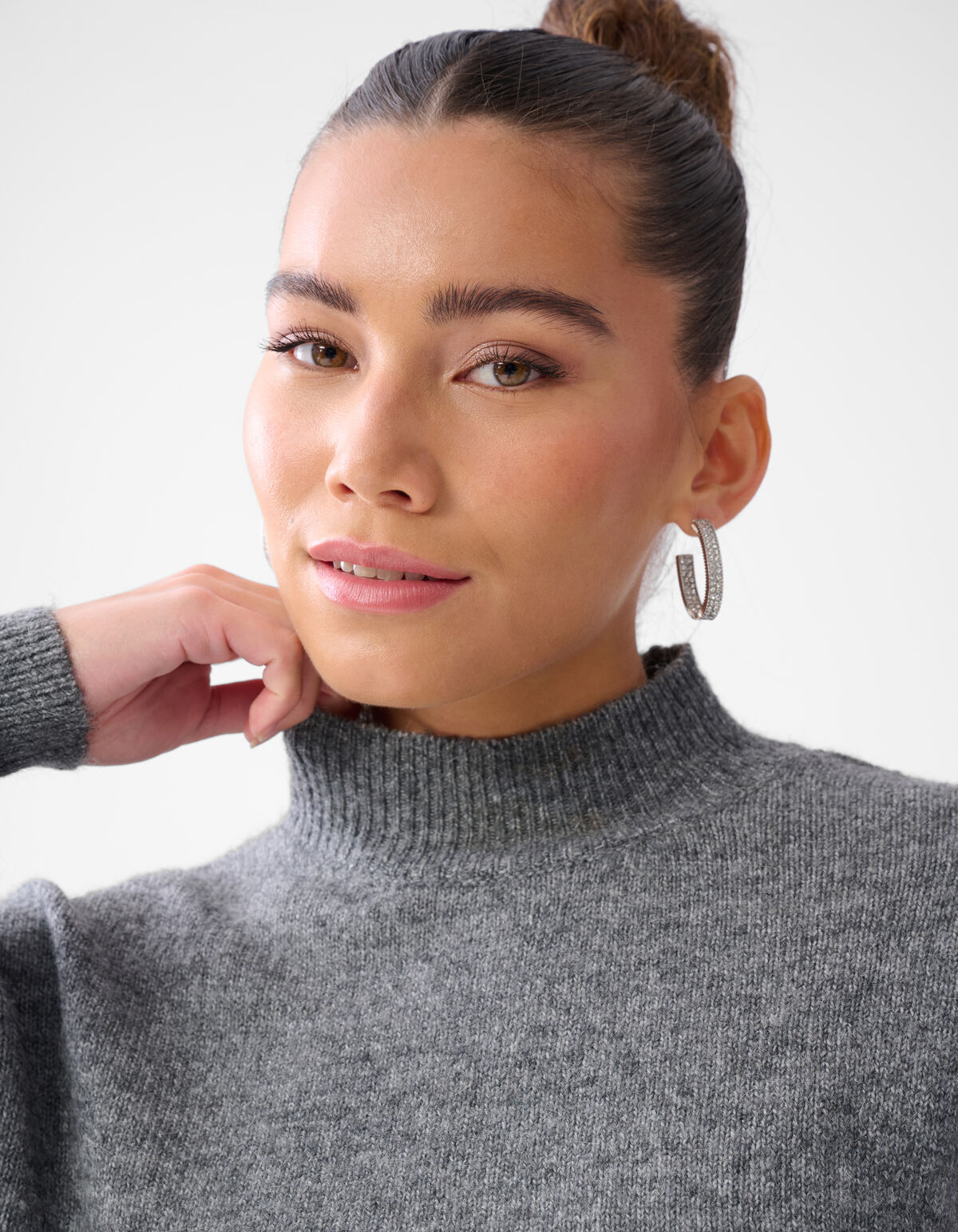 Pullover mit Nietenärmeln Grau SHOEBY WOMEN