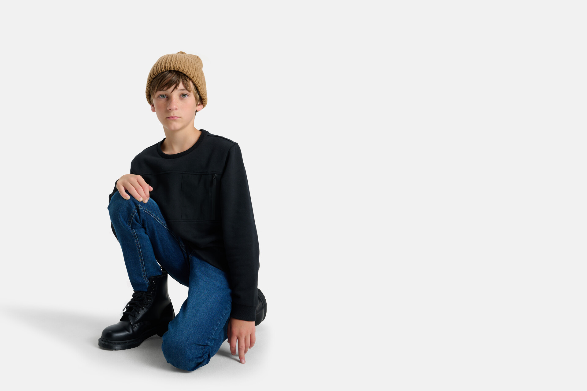 Pullover mit Reißverschluss Schwarz SHOEBY BOYS