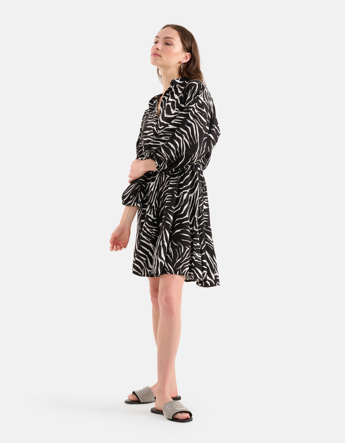 Zebra Print Kleid Schwarz/Weiß SHOEBY WOMEN