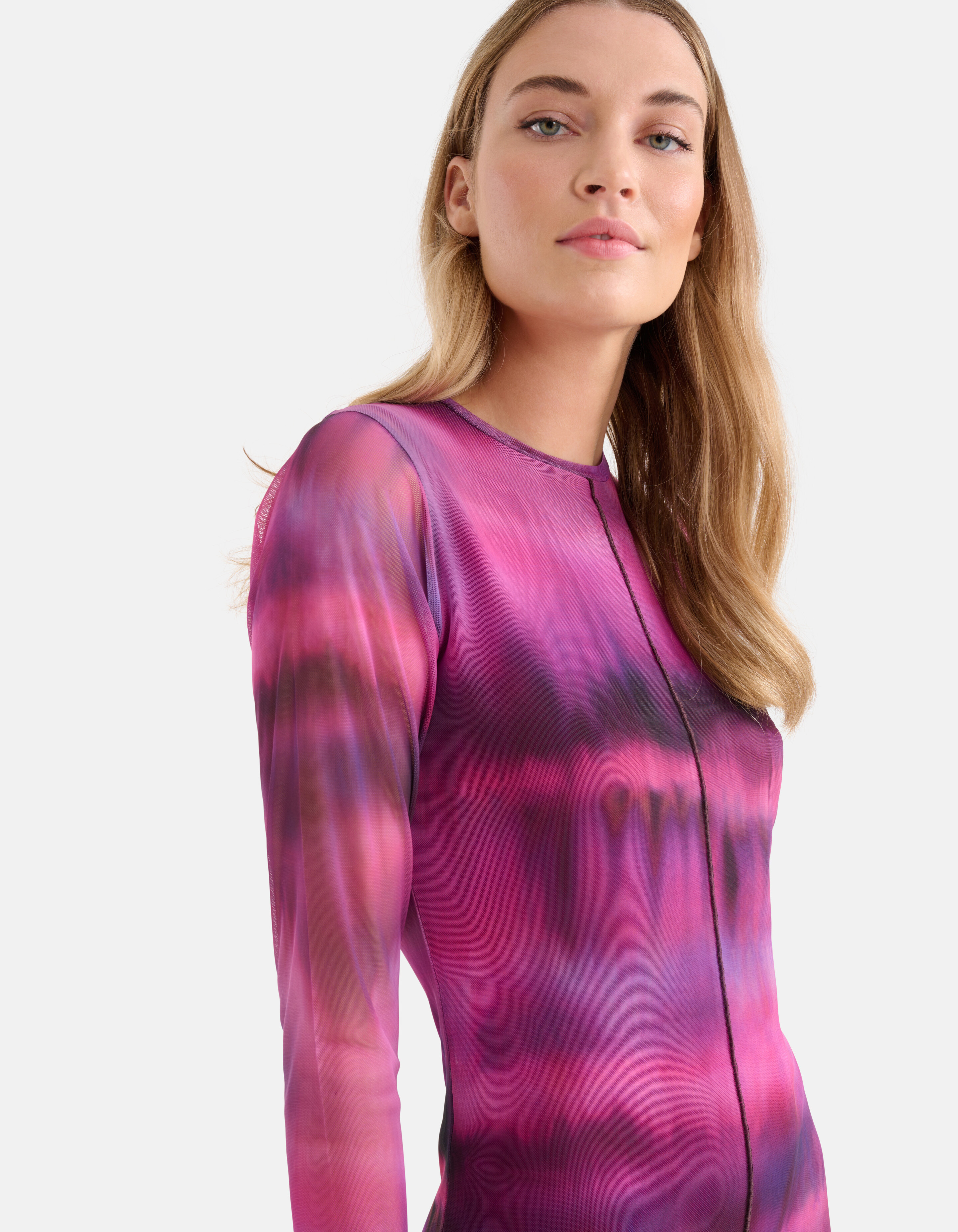 Blurry Stripe Mesh Kleid Pink SHOEBY WOMEN