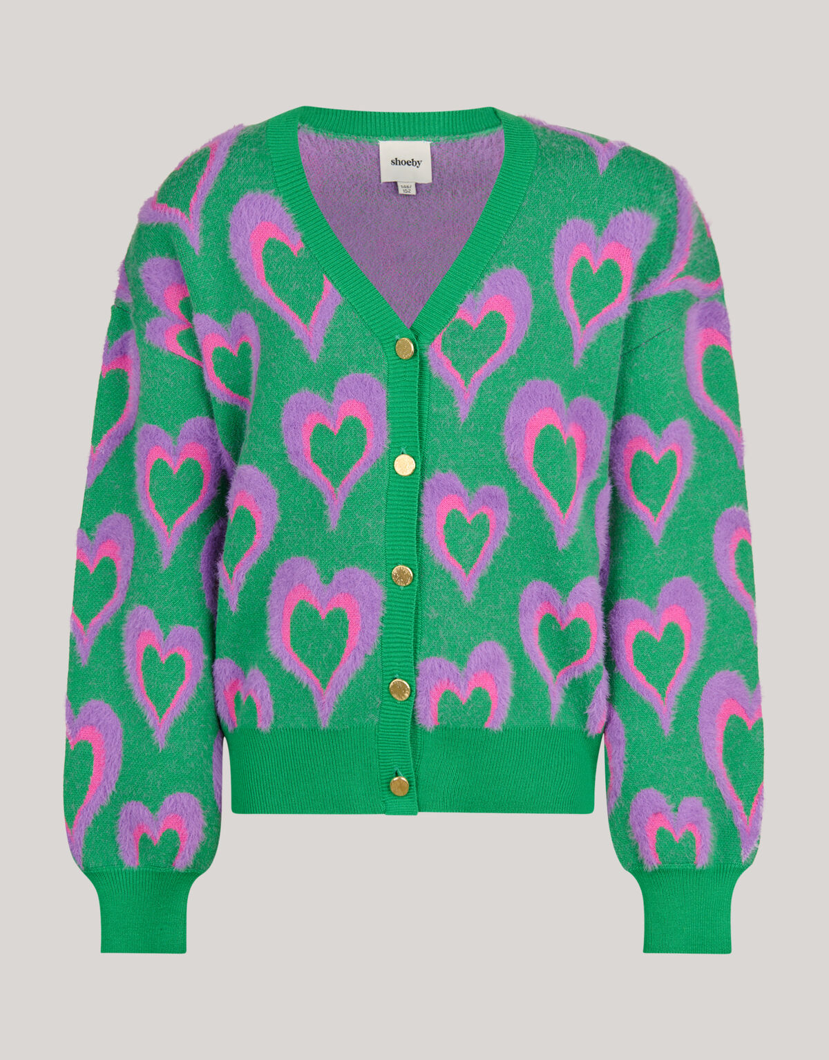 Bedruckte Strickjacke Gr&uuml;n SHOEBY GIRLS