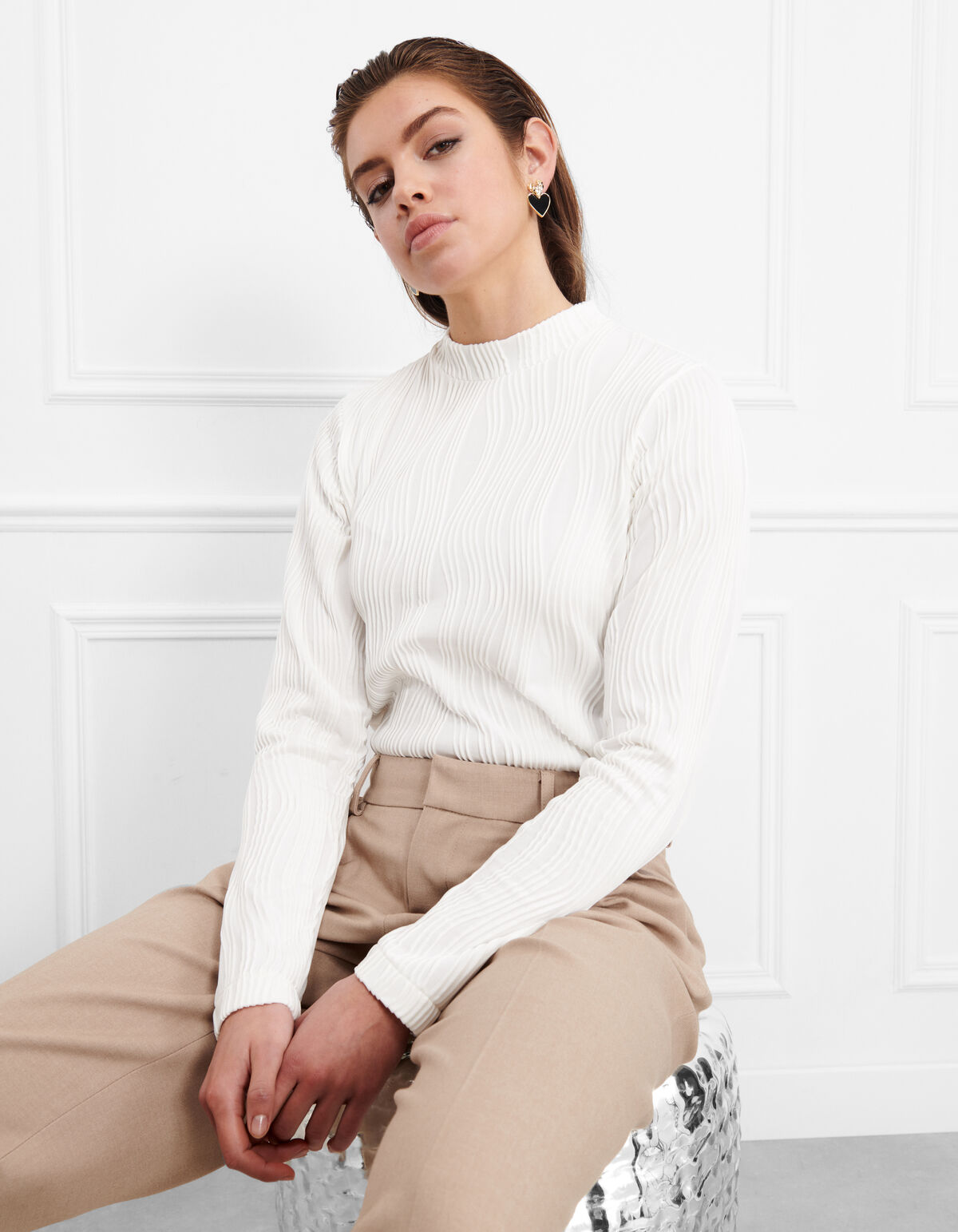 Crinkle Top Wei&szlig; SHOEBY WOMEN