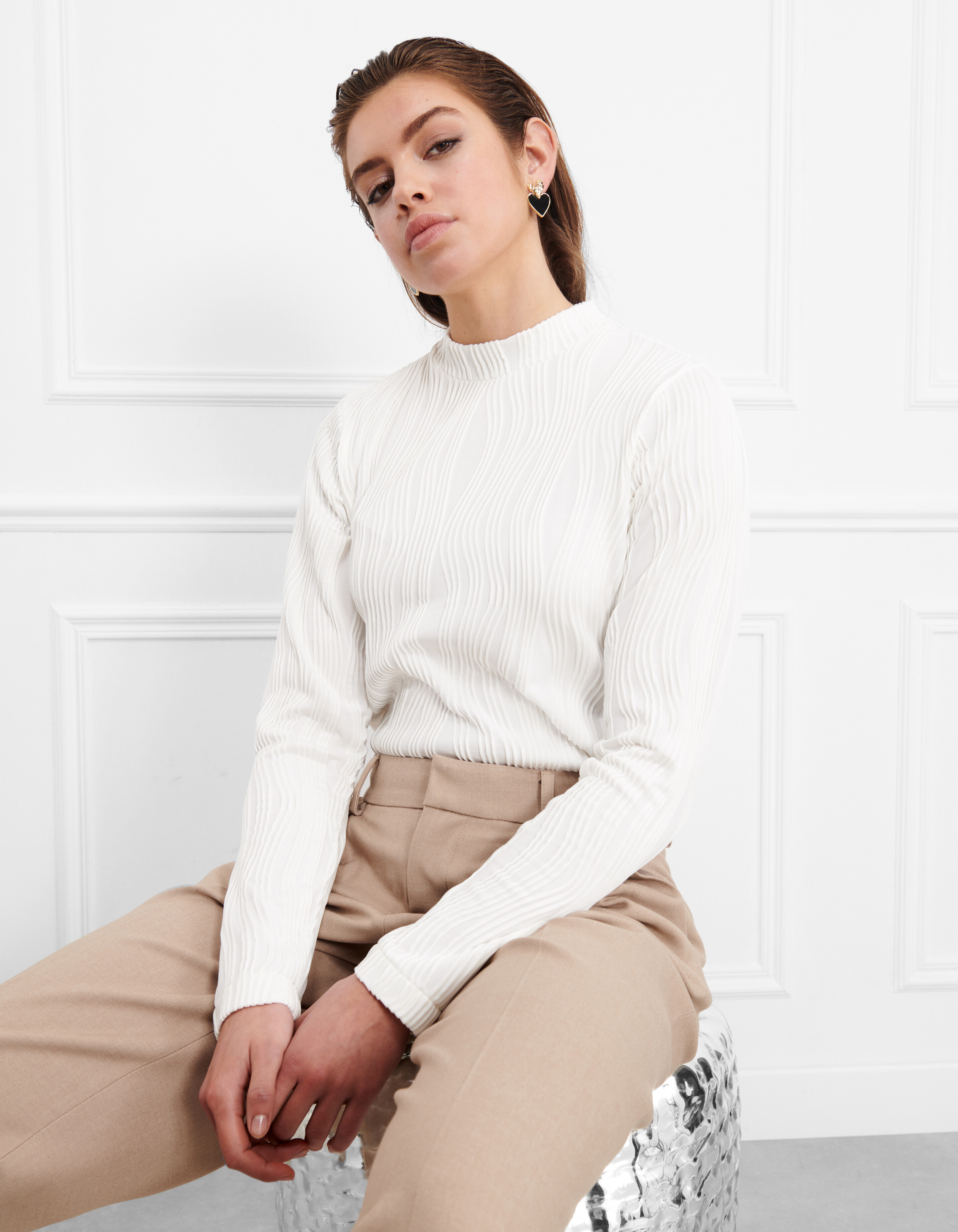 Crinkle Top Weiß SHOEBY WOMEN