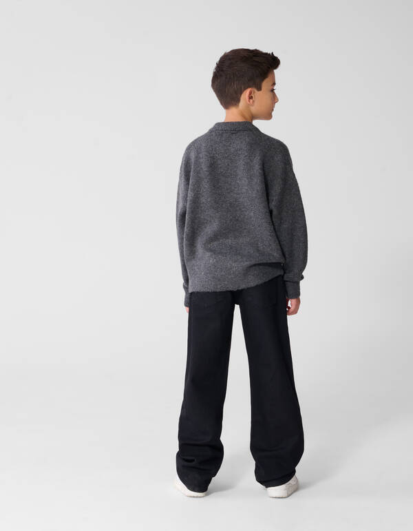 Smiley Strickpullover Dunkelgrau SHOEBY BOYS
